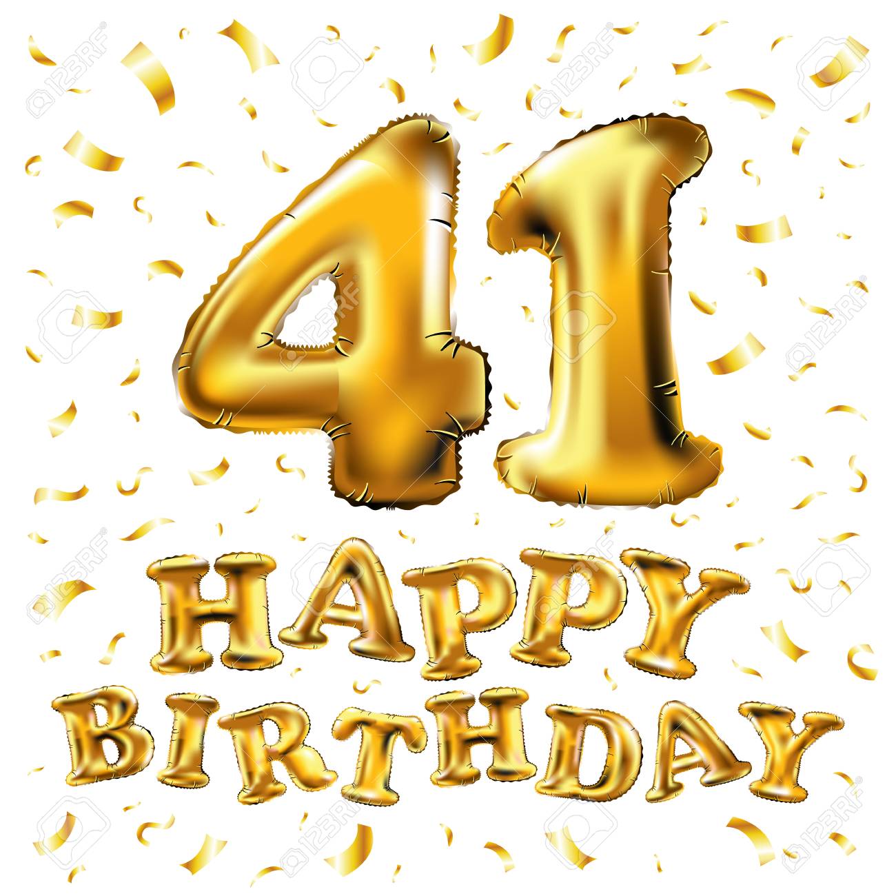 Vecteur Joyeux Anniversaire 41e Celebration Ballons D Or Et Paillettes De Confettis D Or Illustration 3d Design Pour Votre Carte De Voeux Invitation Et Fete De Celebration De Quarante Et Un Ans 41 Clip Vecteur Joyeux Anniversaire 41e Celebration Ballons D Or Et Paillettes De Confettis D Or Illustration 3d Design Pour Votre Carte De Voeux Invitation Et Fete De Celebration De Quarante Et Un Ans 41 Clip