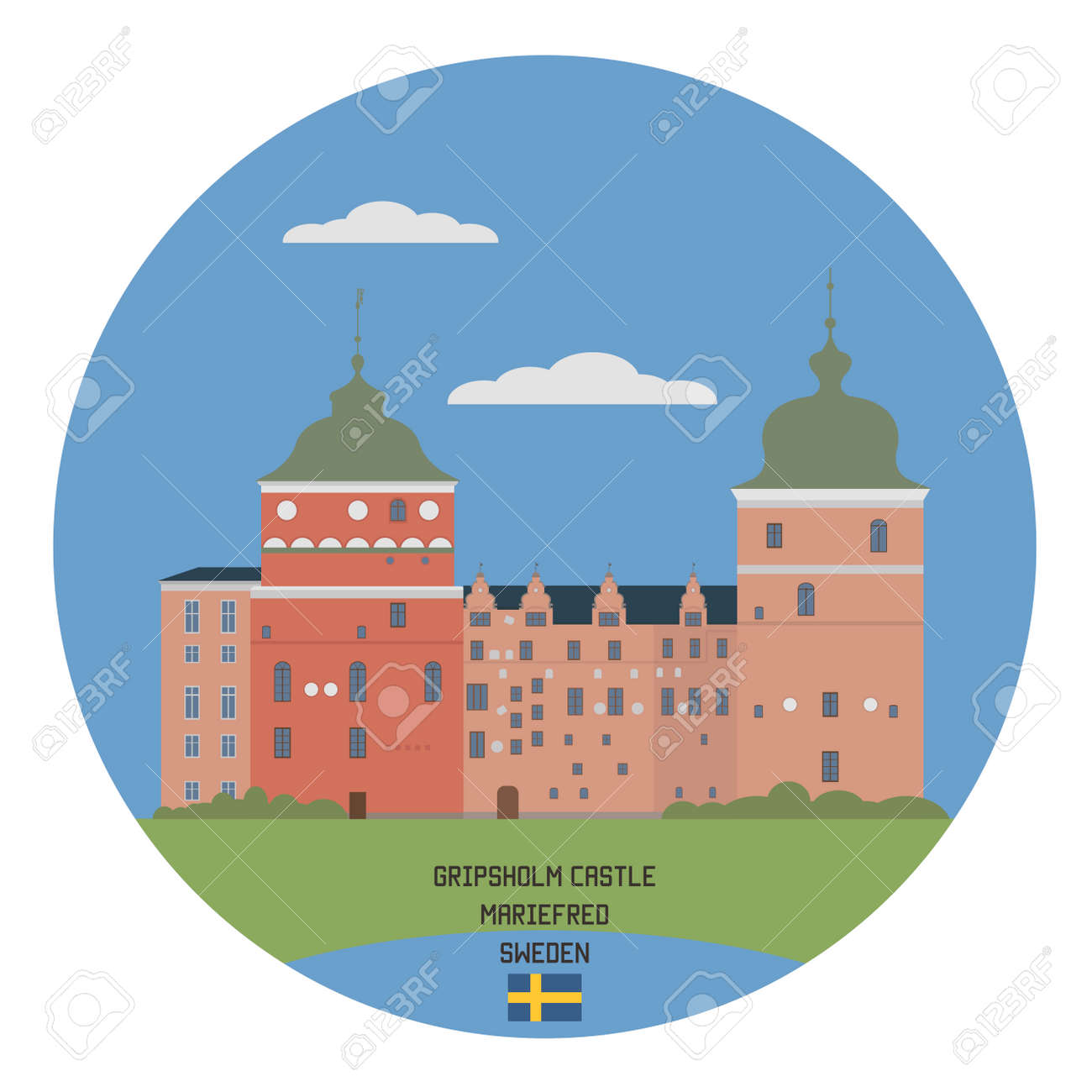 グリプスホルム城 マリーフレッド スウェーデン のイラスト素材 ベクタ Image