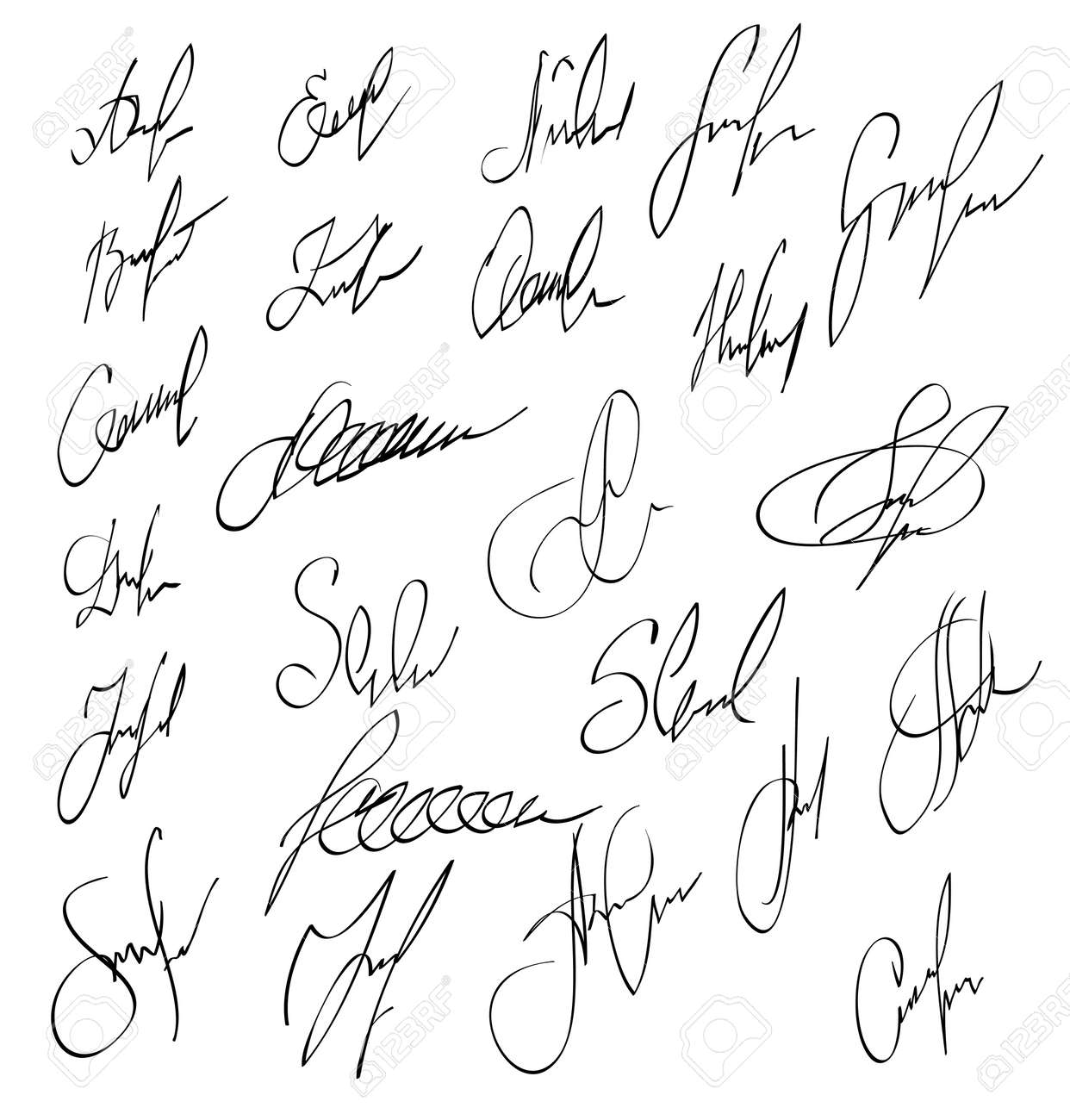 Coleccion De Vectores De La Firma Autografa Ficticia Firma
