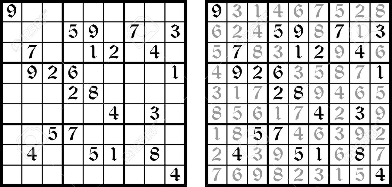 数独ゲームをベクトルします ロジックのタスク 数学パズルの答え のイラスト素材 ベクタ Image