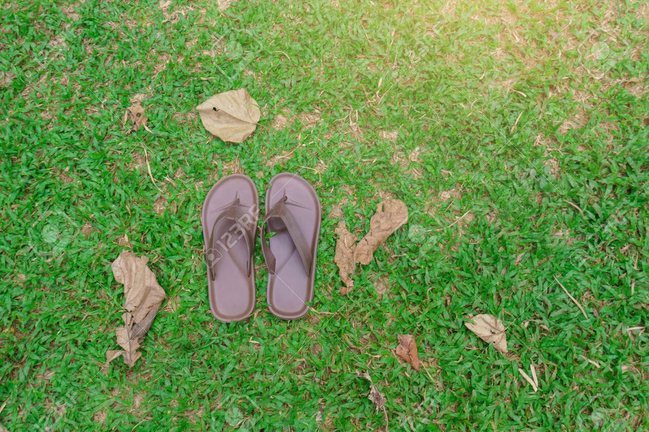 green grass slippers