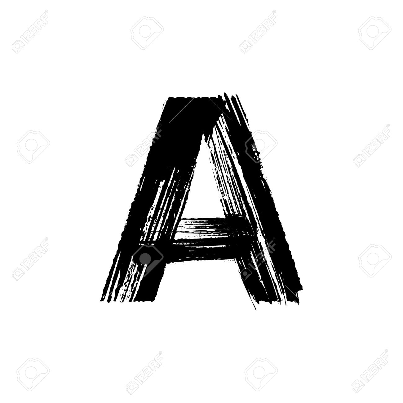 Brush Hand Drawn Big And Small Letters Stock Illustration