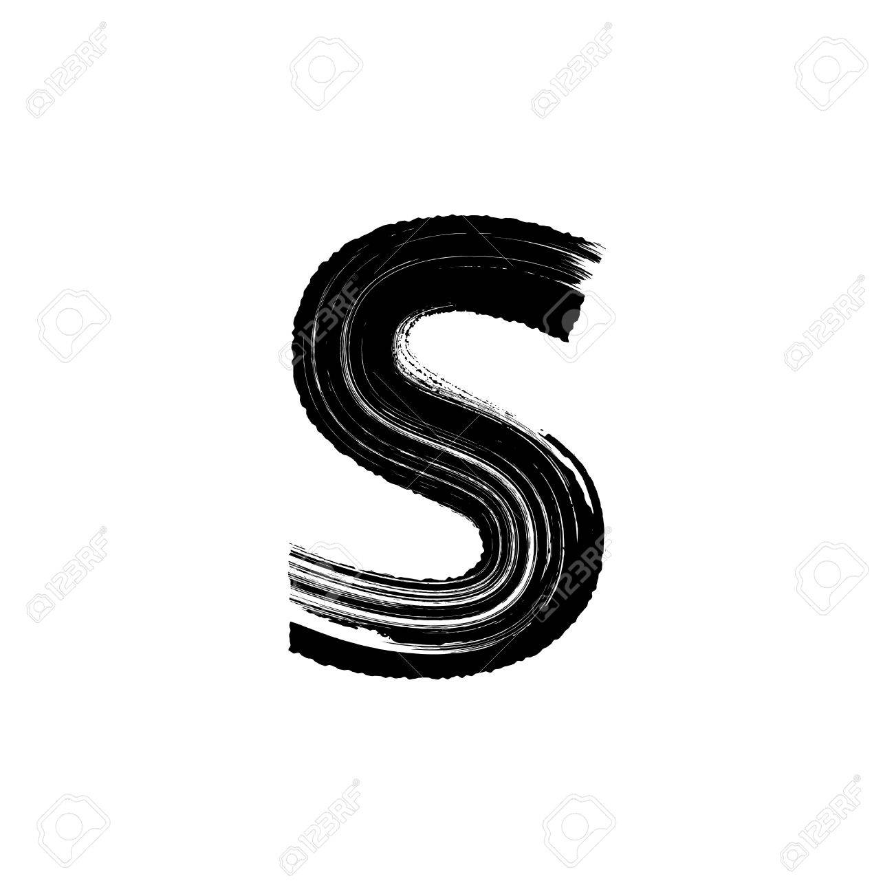 Uppercase Vector Letter S Hand-drawn With Dry Brush Royalty Free SVG,  Cliparts, Vectors, and Stock Illustration. Image 42792514., image size:1300x1300