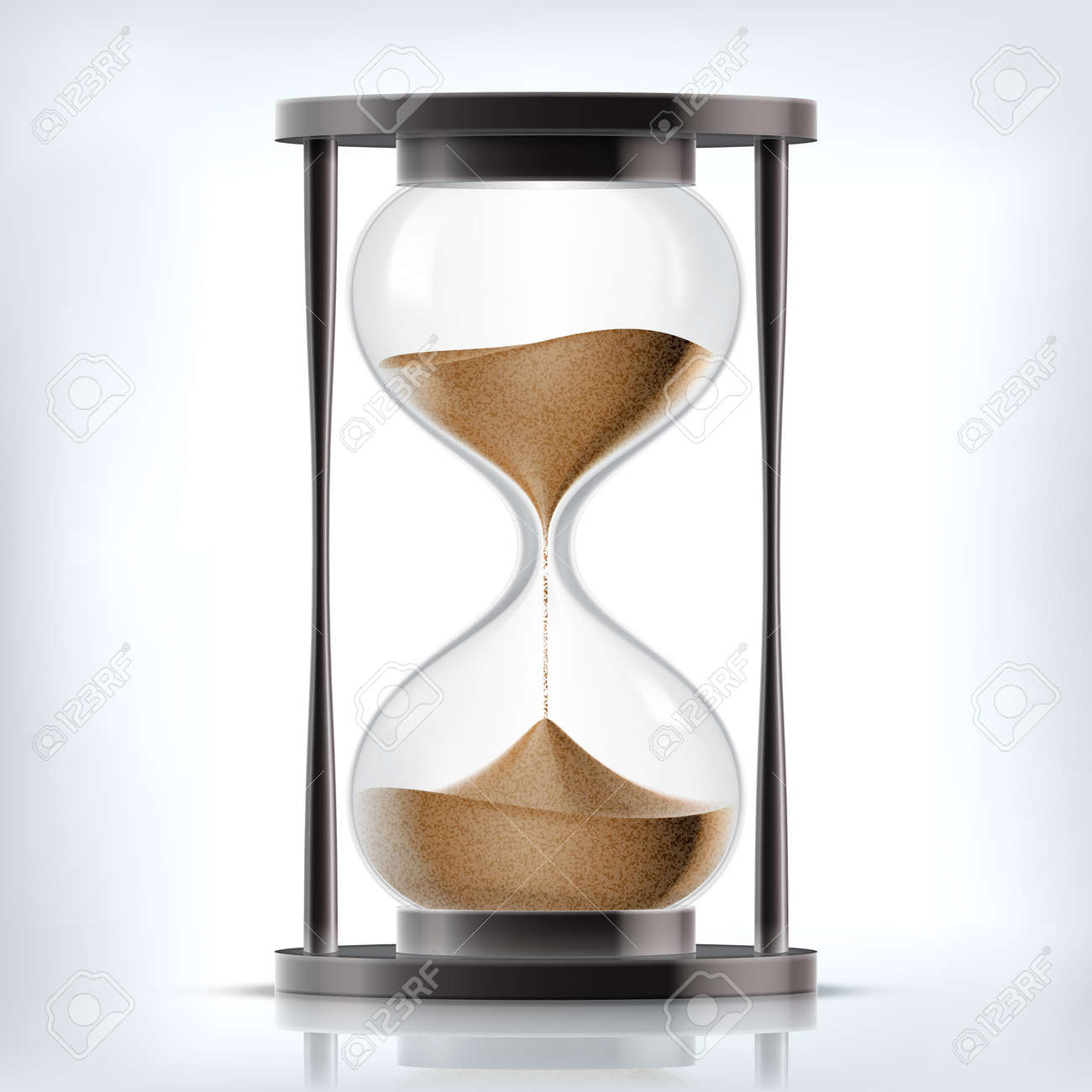 vector transparent sand hourglass isolated on white background