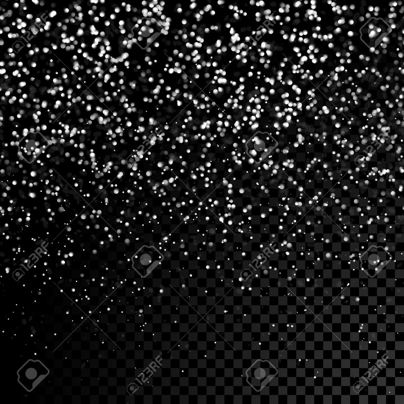Vector Falling Snow Seamless Background. Snowfall on Transparent Background. - 50539455 Vector Falling Snow Seamless Background. Snowfall on Transparent Background. - 50539455