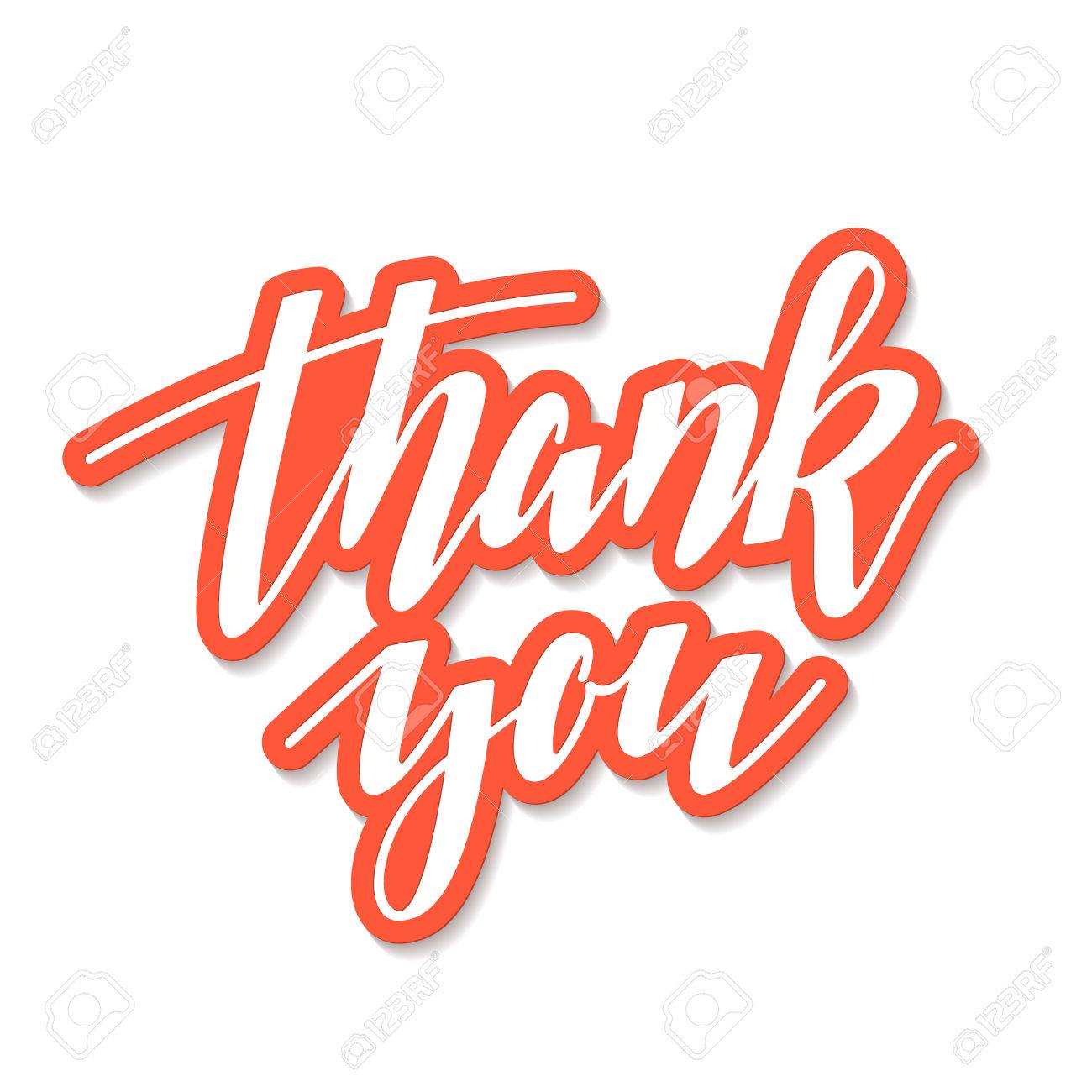 ありがとうございます Volumed ベクトル手がオレンジ色の枠で白い背景に書かれている文字 感謝祭の日の概念のイラスト素材 ベクタ Image