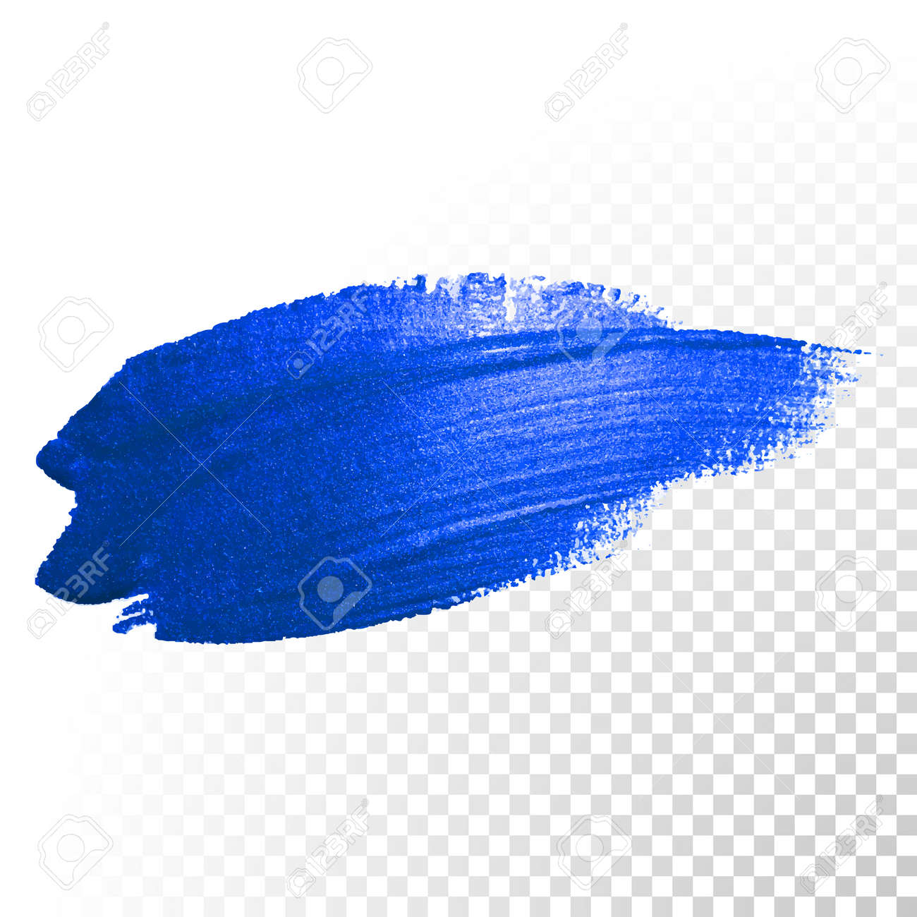 Deep Blue Watercolor Brush Stroke Abstract Shape Vector Oil