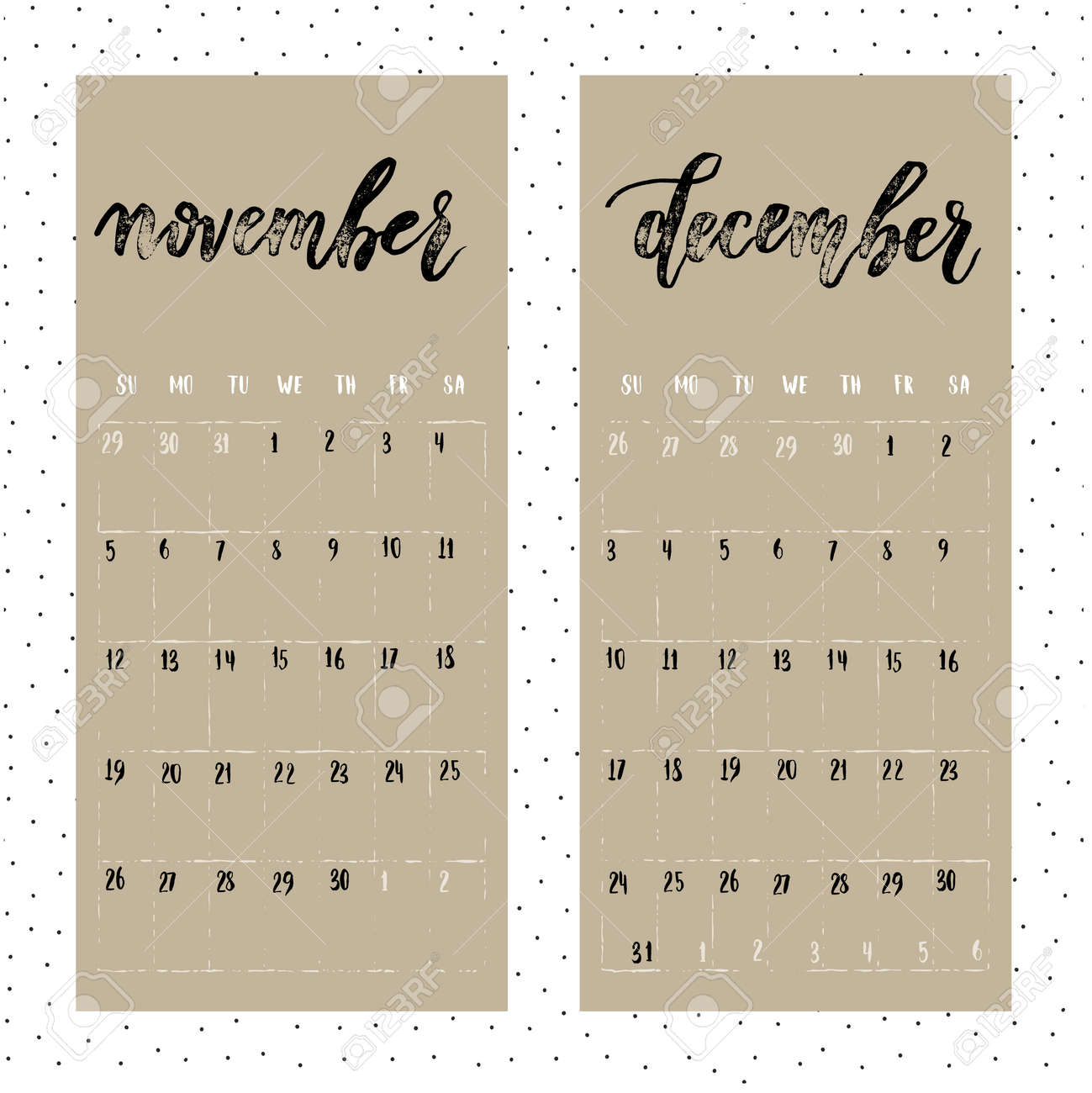 calendario 2017 año página para noviembre y diciembre calendario