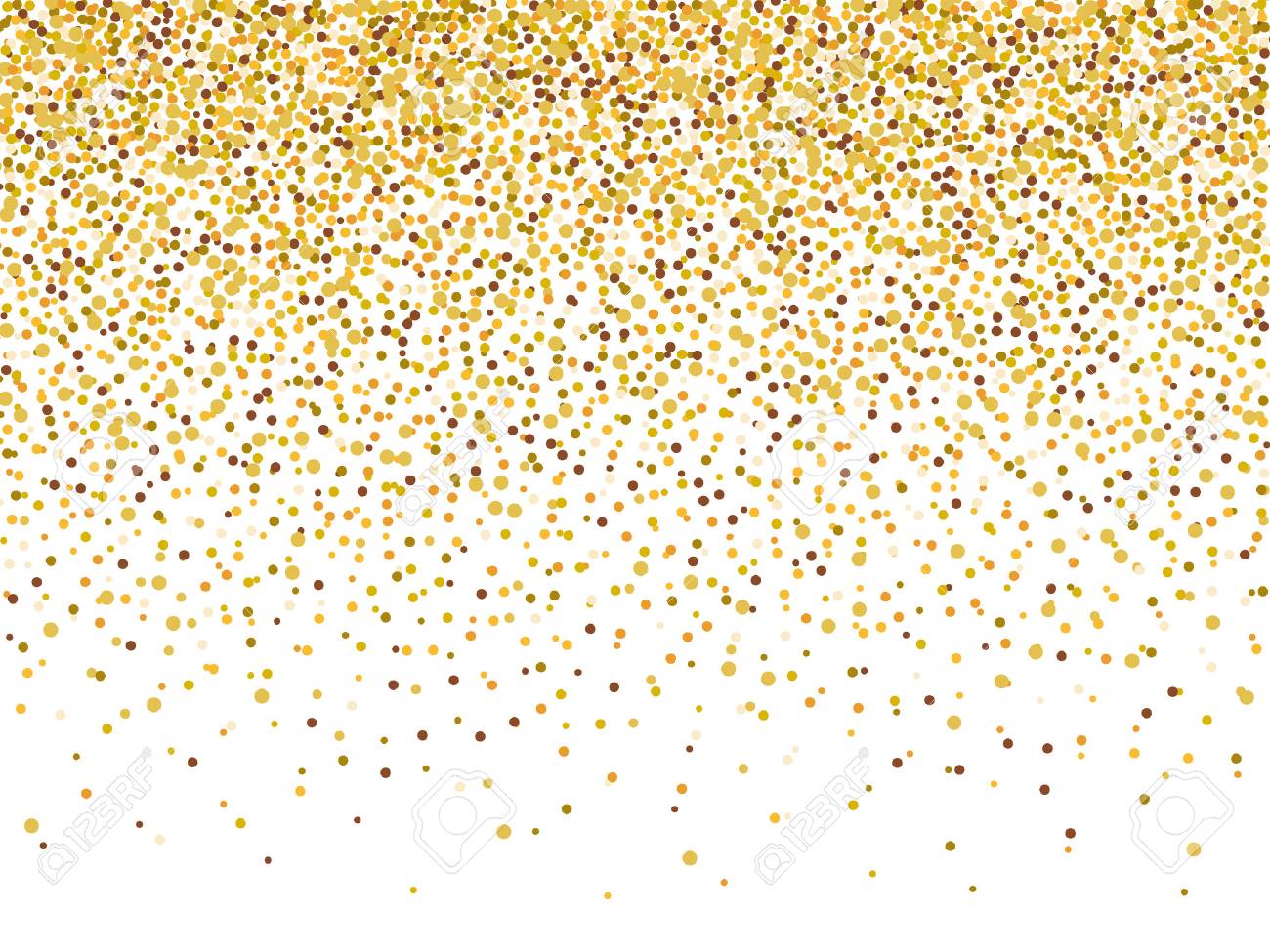 Gold glitter confetti frame for festive greeting card template. Vector holiday wallpaper with sparkles on white background. - 59593455 Gold glitter confetti frame for festive greeting card template. Vector holiday wallpaper with sparkles on white background. - 59593455