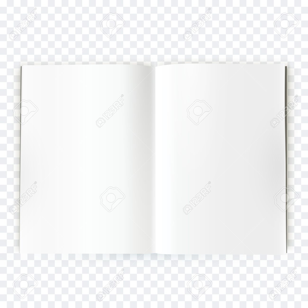 Vector Open Blank Magazine Spread. Book Spread With Blank White Inside Blank Magazine Spread Template