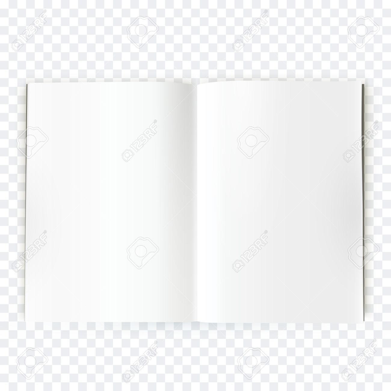 Vector Open Blank Magazine Spread. Book Spread With Blank White With Blank Magazine Spread Template