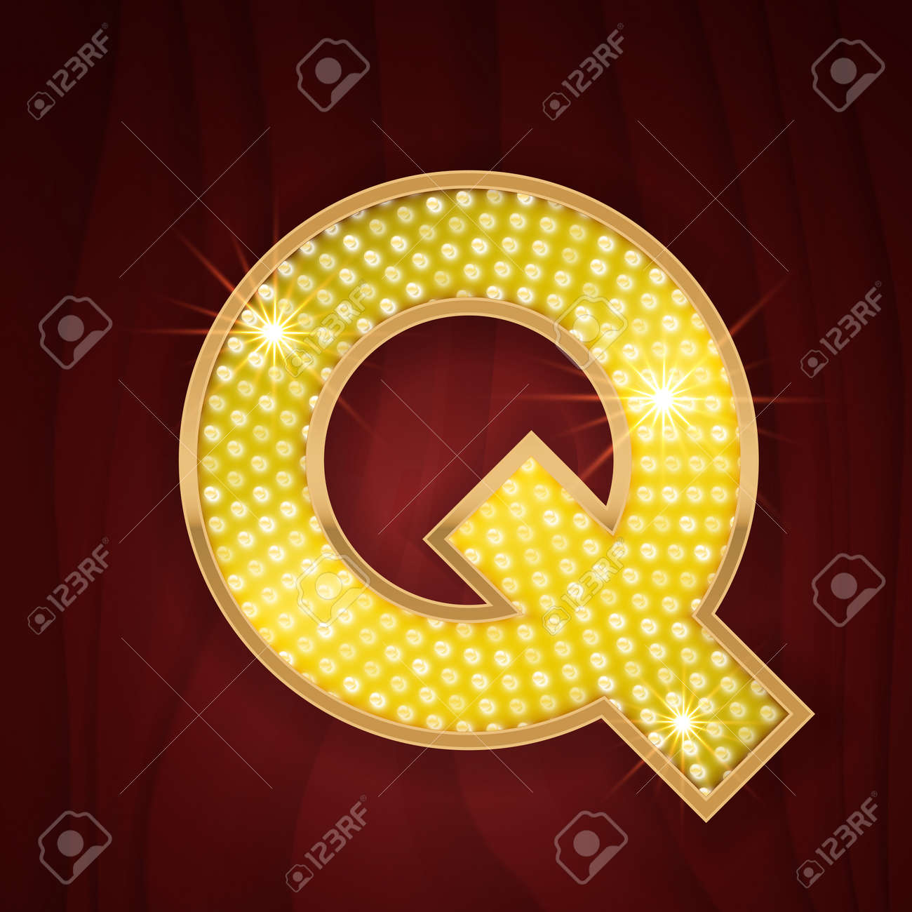 gold light lamp bulb letter q las vegas show sparkling lightning show and tell letter q