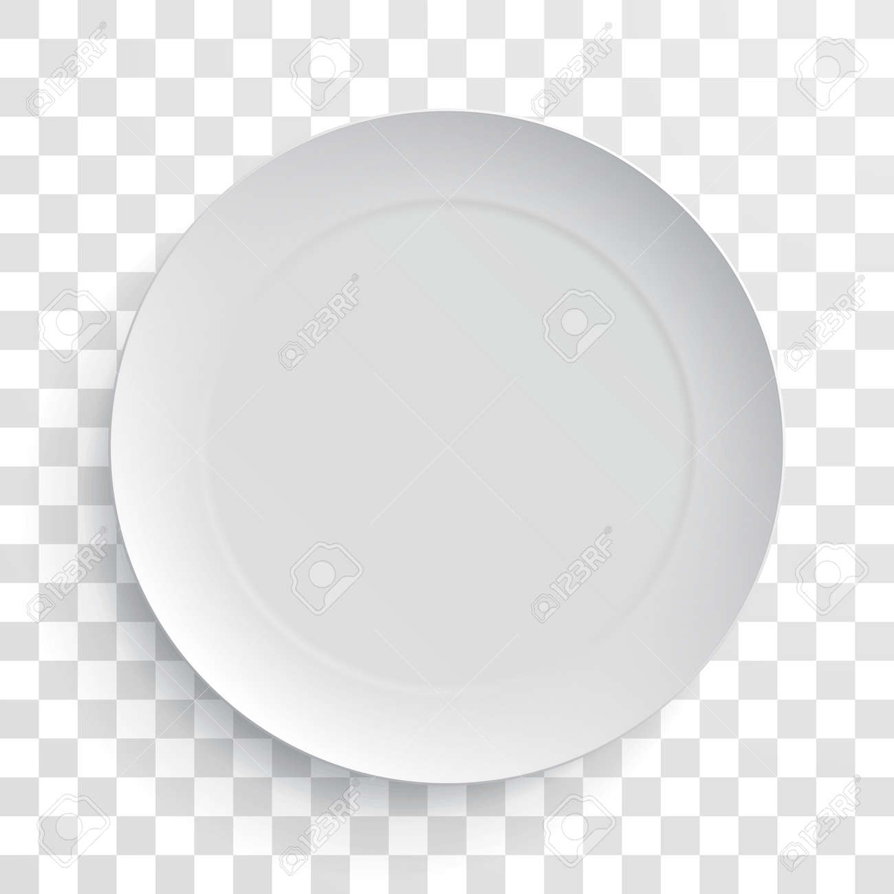 empty white dish plate isolated 3d mockup model vector round