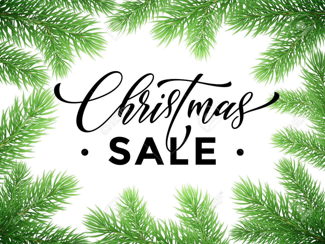 promotion discount sale poster with christmas tree background