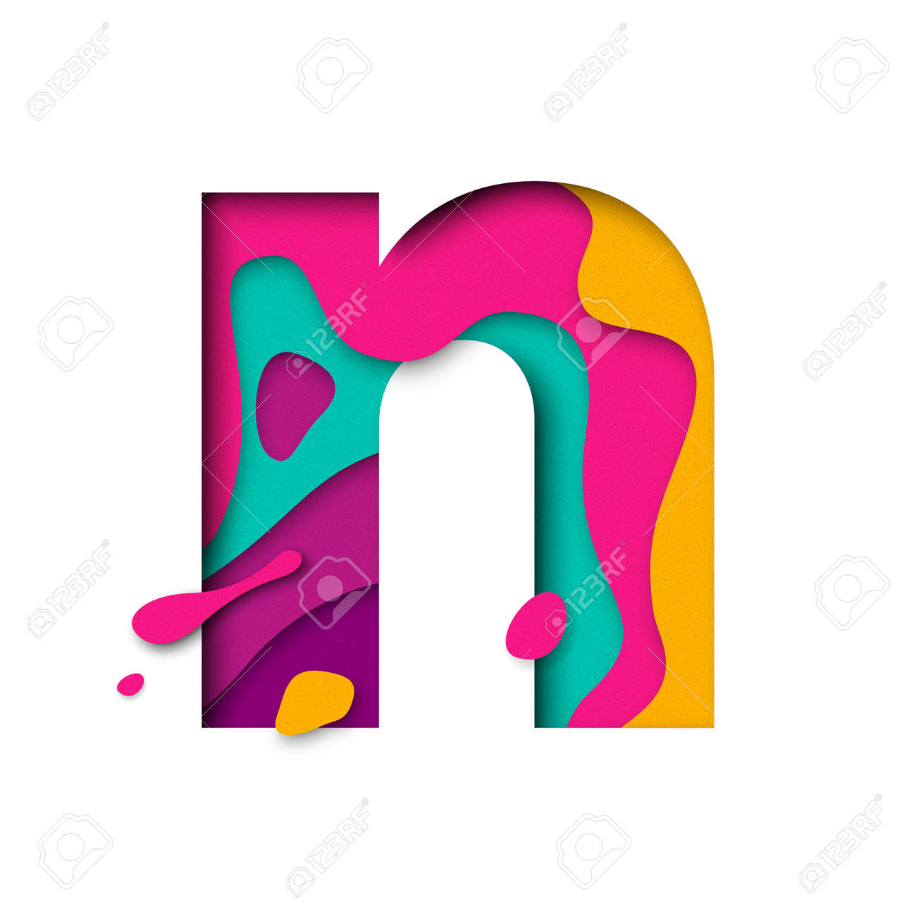 marr/ón Decopatch Papel mach/é dise/ño de Letra e