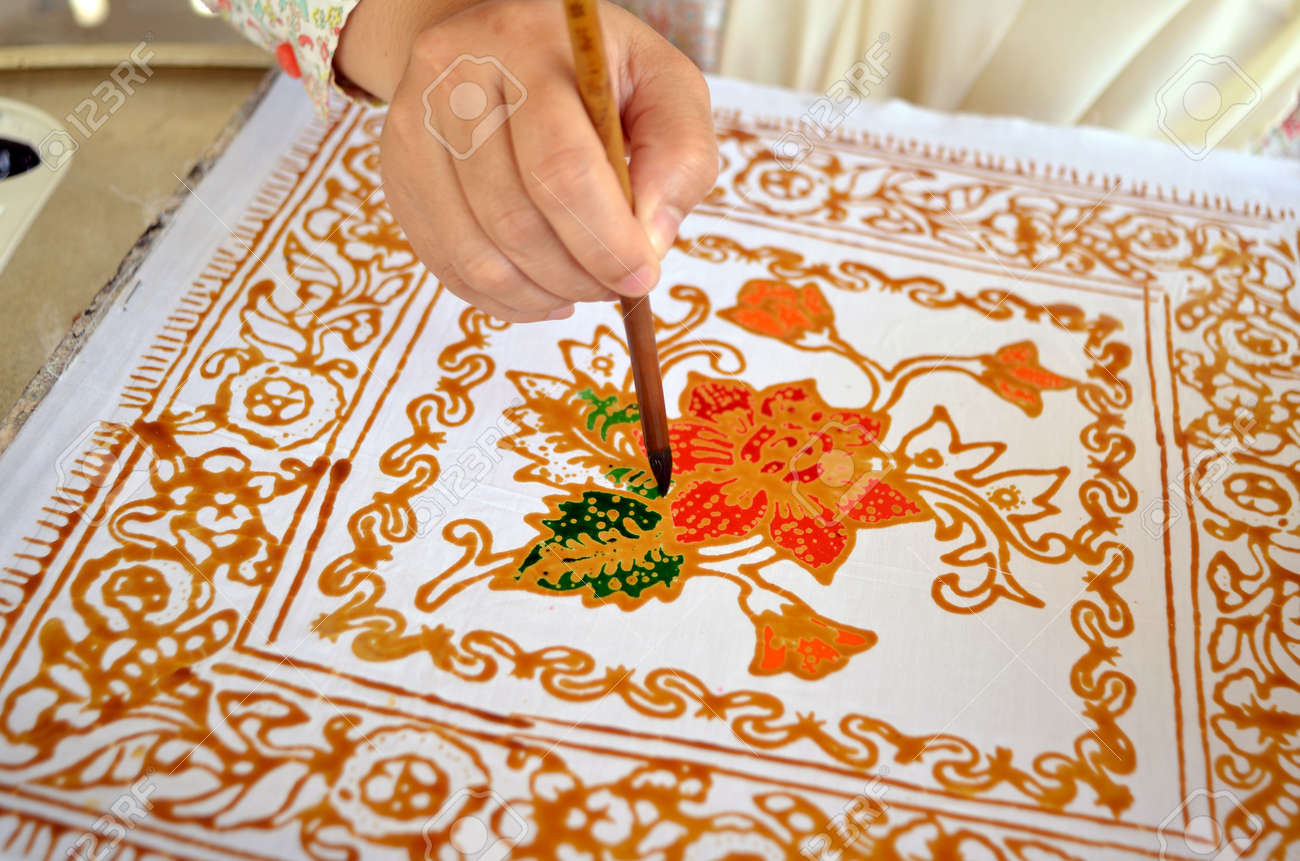 Terengganu, Malaysia - March, 9 2012: Coloring Batik Taken At 