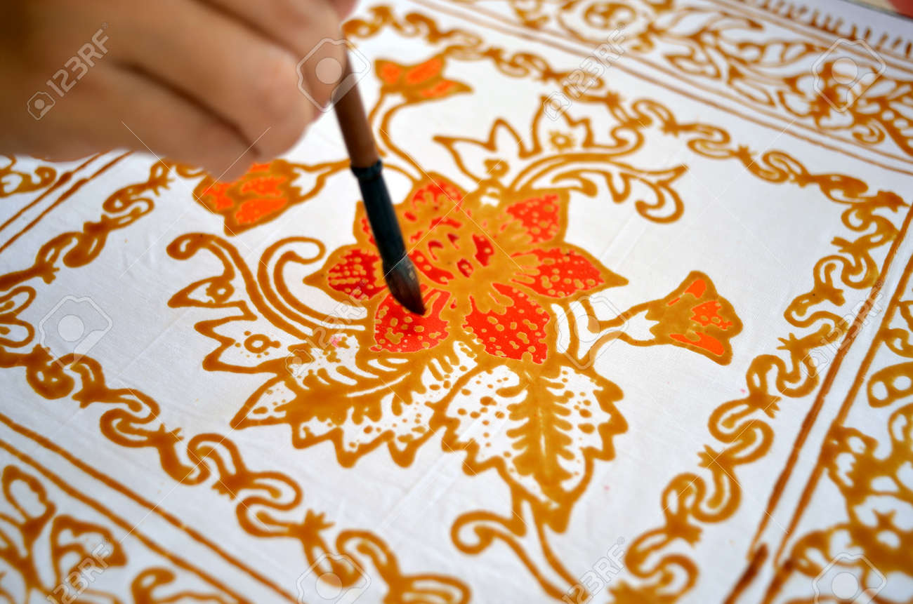 Terengganu, Malaysia - March, 9 2012: Coloring Batik Taken At