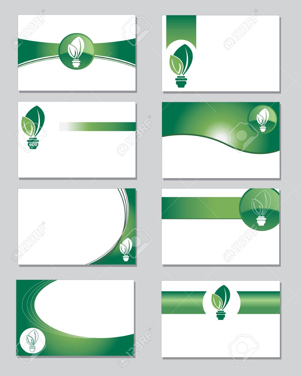 selection of business cards on an environmental theme royalty free