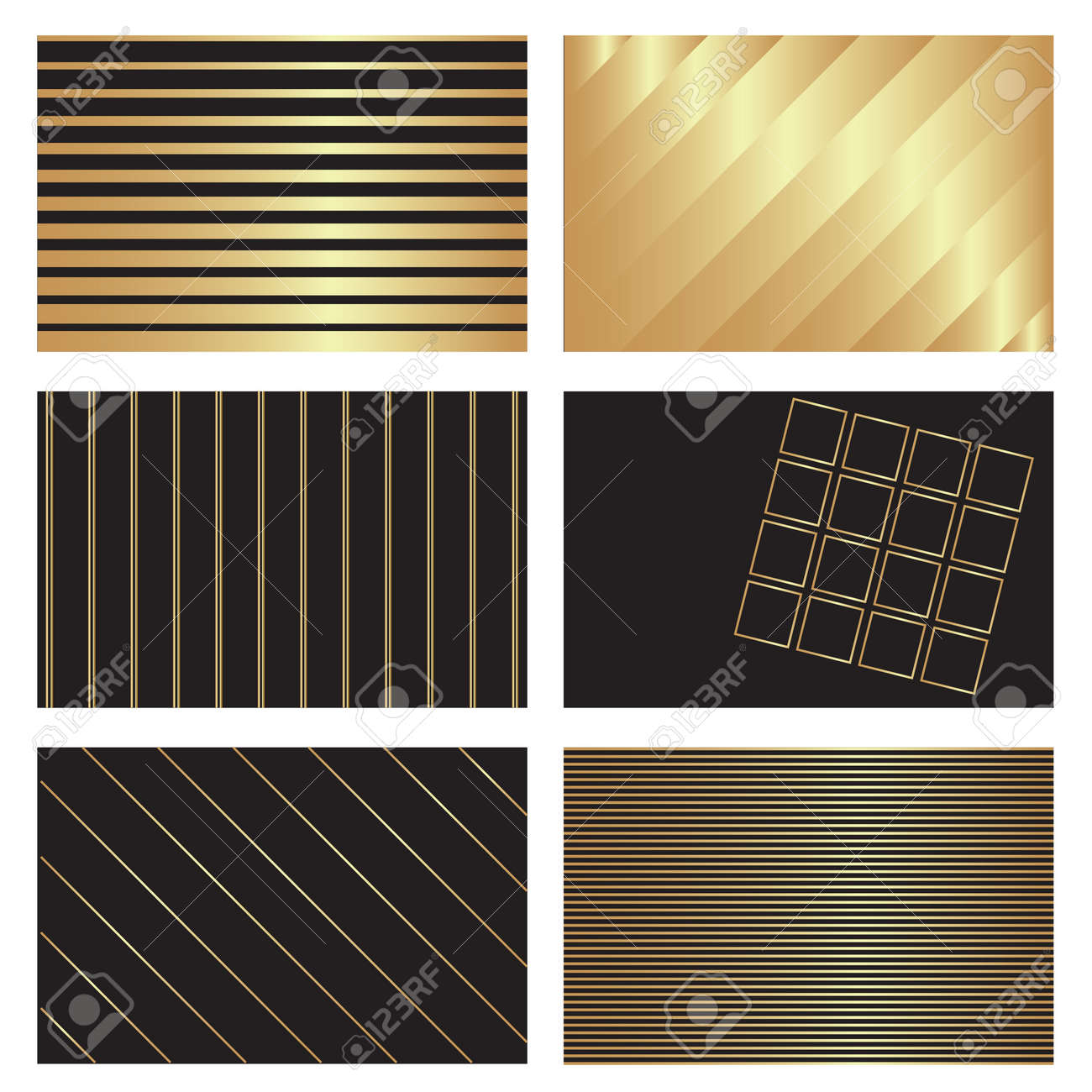 six gold on black business card backgrounds stock vector 18456437