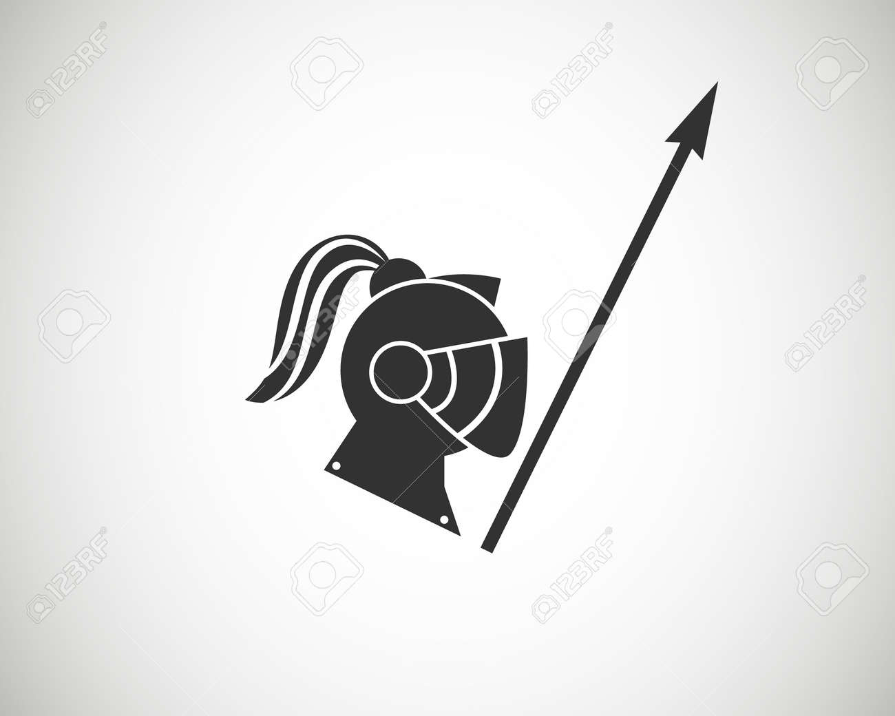 騎士兜馬トルーパー シュヴァリエ Logo マーク シンボル Id です デザイン アイデア戦争戦い剣創造のイラスト素材 ベクタ Image