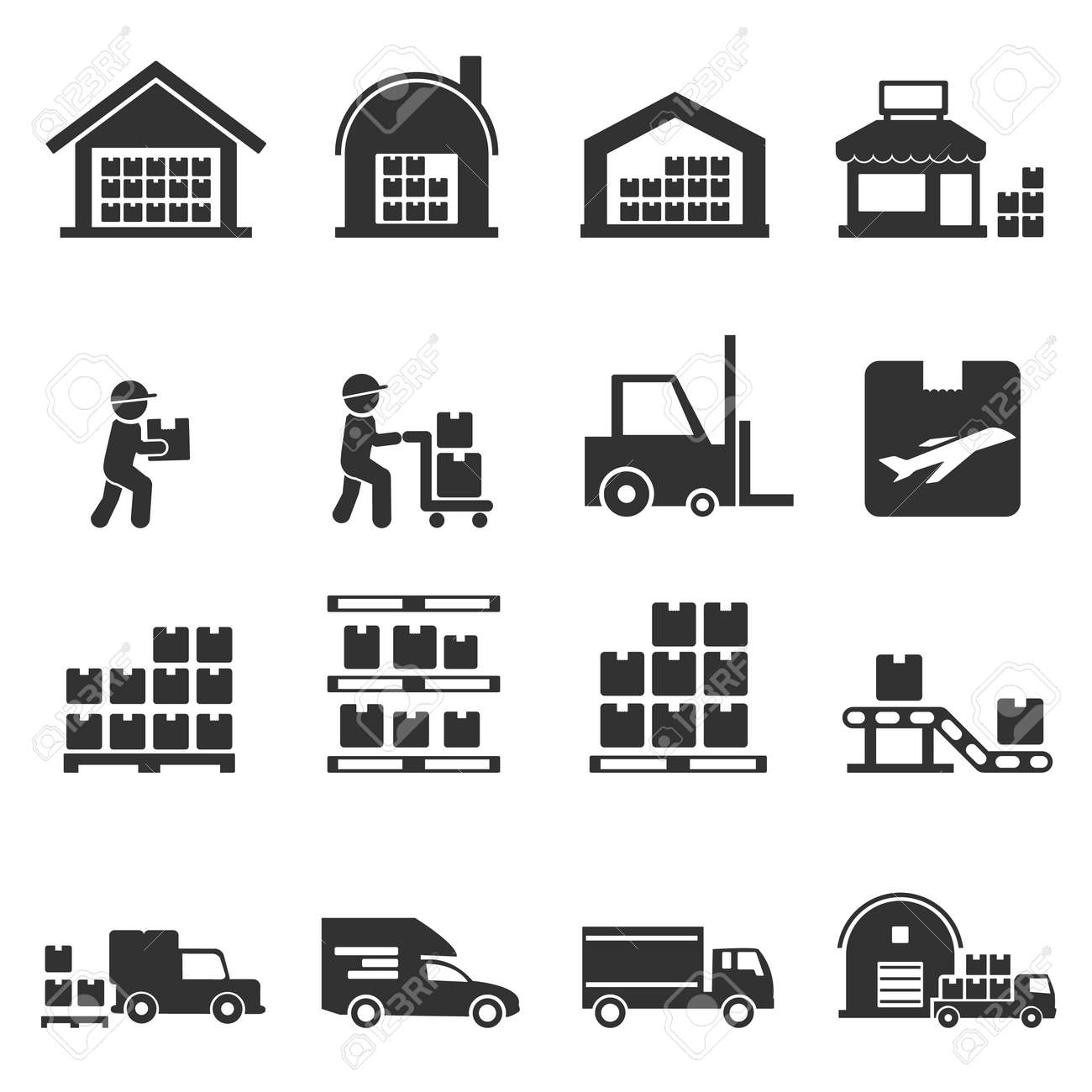 Warehouse Icon Vector Royalty Free Cliparts Vectors And Stock Illustration Image
