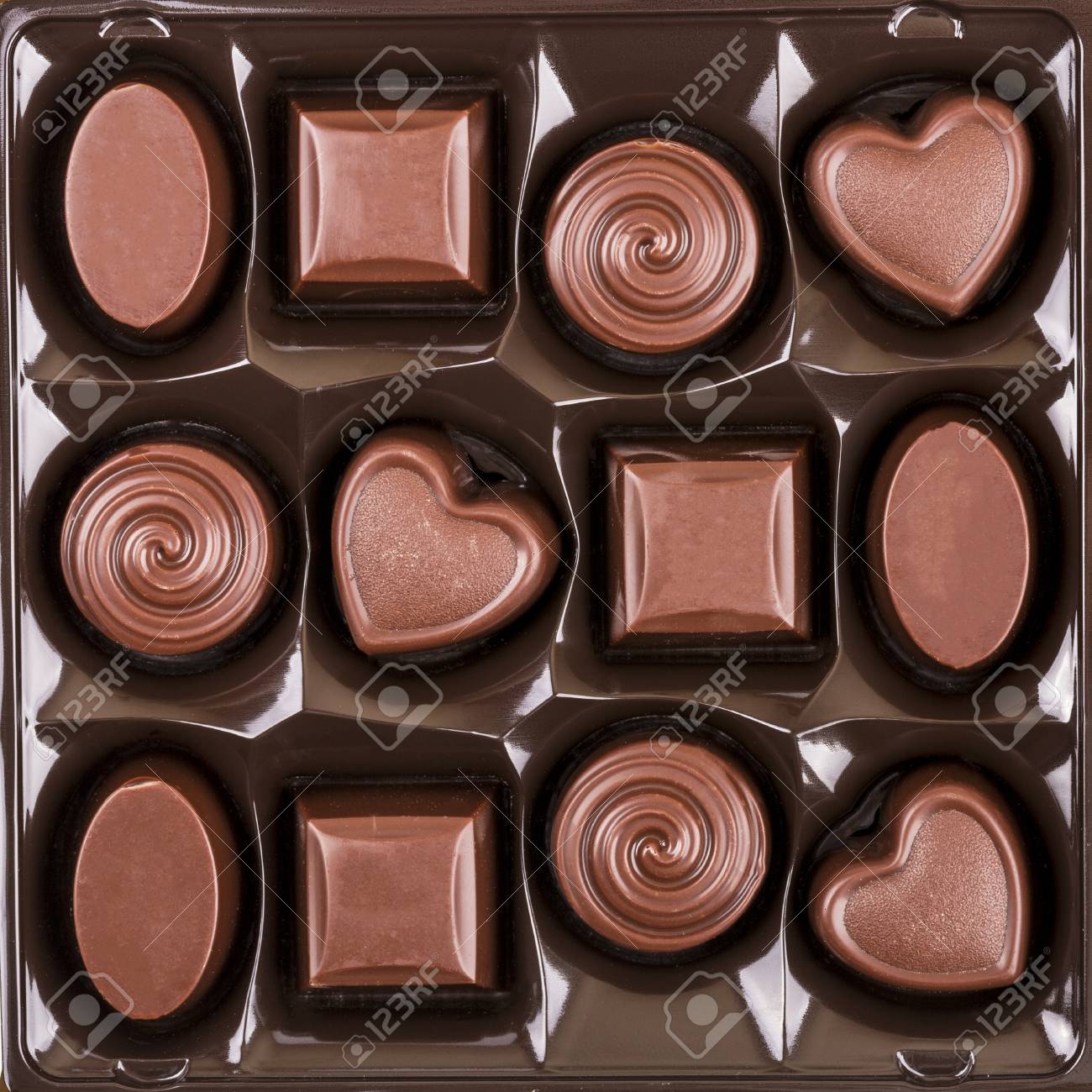 Assorted Chocolate Candy Box, Top View 