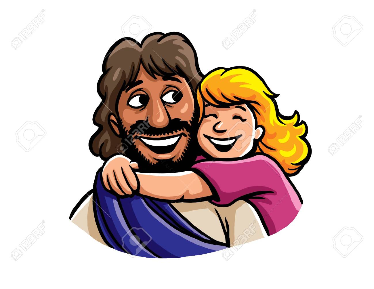 Girl Hugging Jesus Stock Photo, Picture and Royalty Free Image. Image  125505759.