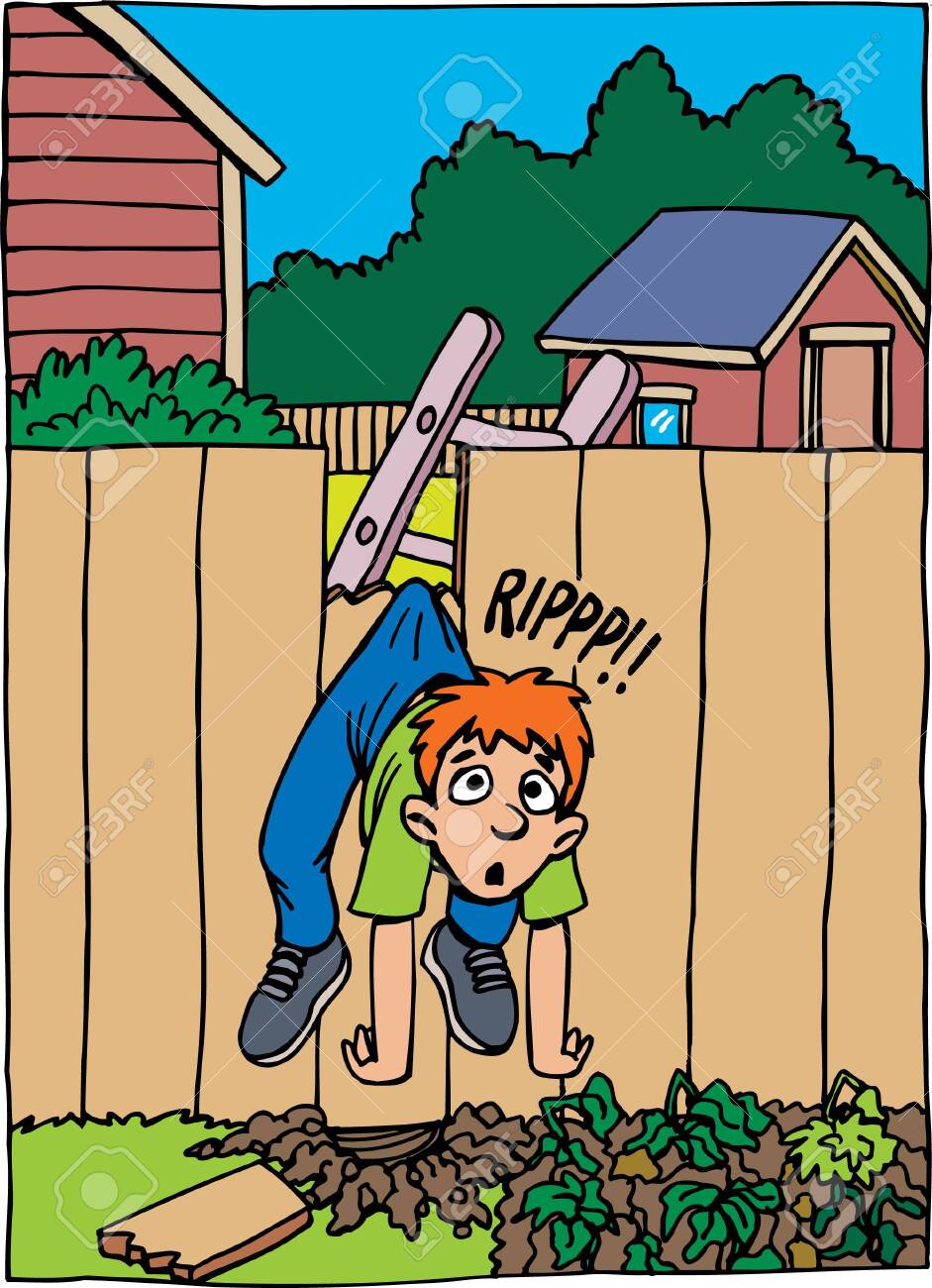 Boy Ripped Pants On Fence Royalty Free SVG, Cliparts, Vectors, and Stock  Illustration. Image 126873210.