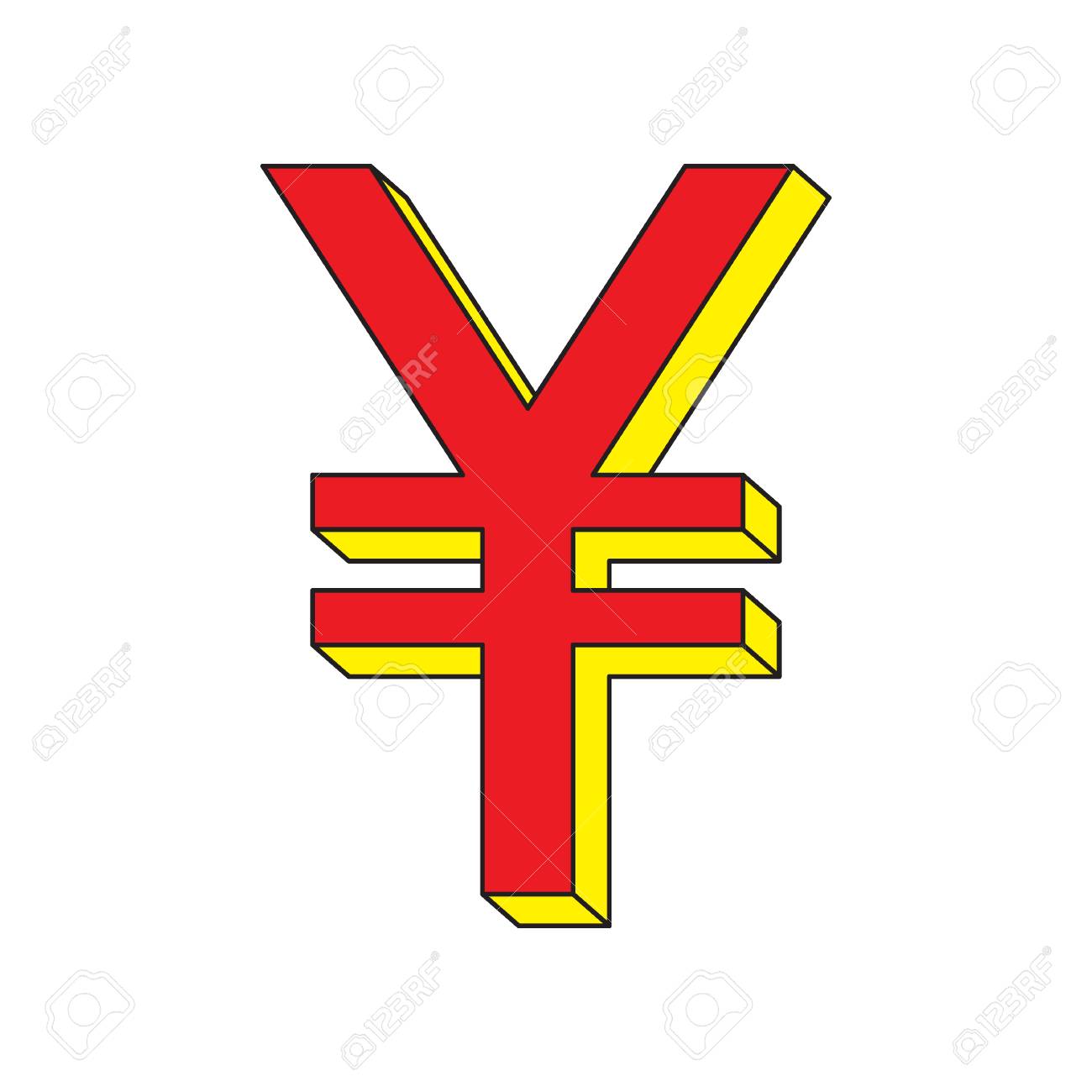 Yuan (renminbi, Rmb, Yen) Icon. Bright Red Yellow Sign. Money Symbol.  Vector Illustration. Royalty Free SVG, Cliparts, Vectors, and Stock  Illustration. Image 120999224.
