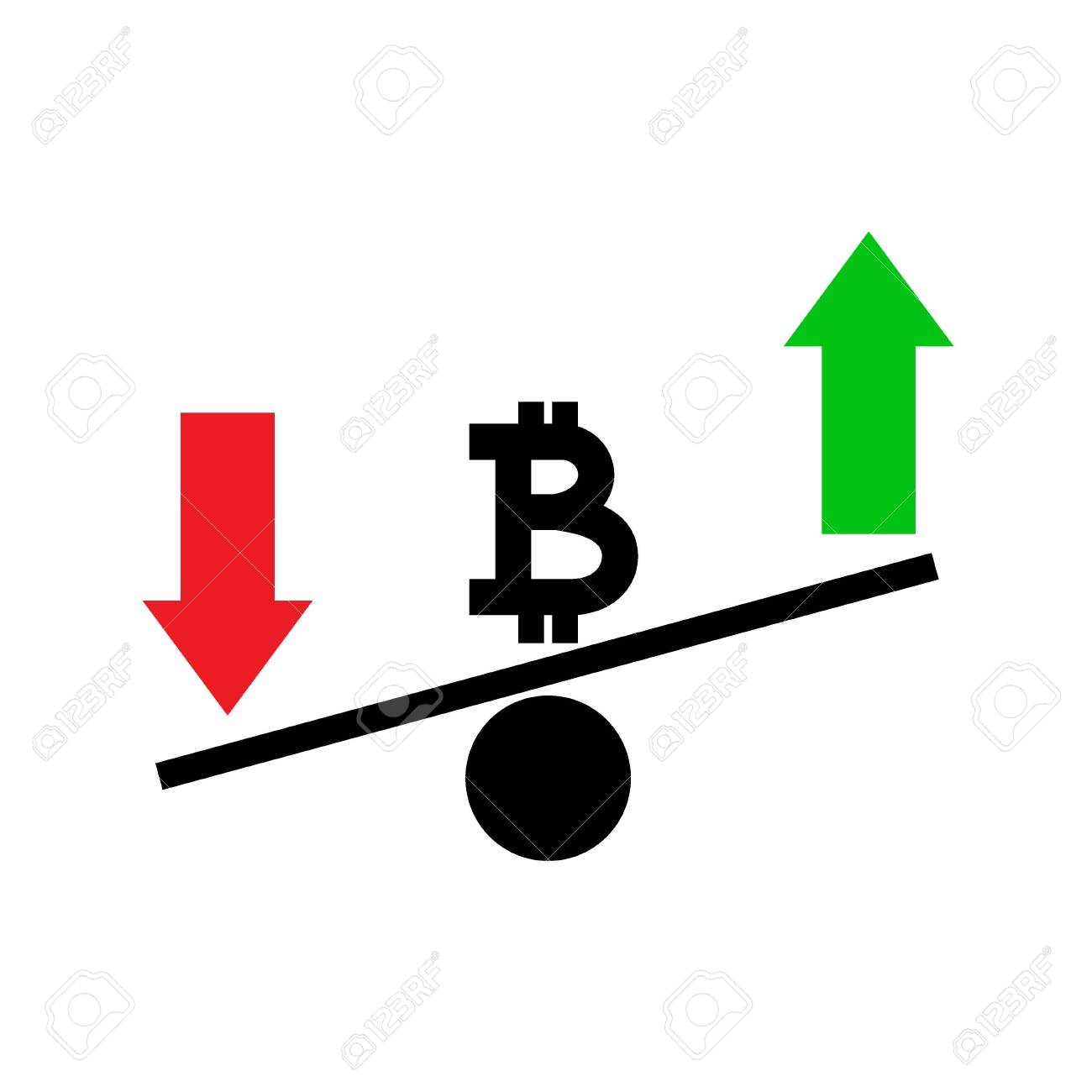 시소 비트코인 환율 변동 개념 벡터 일러스트 로열티 무료 사진, 그림, 이미지 그리고 스톡포토그래피. Image 154198061