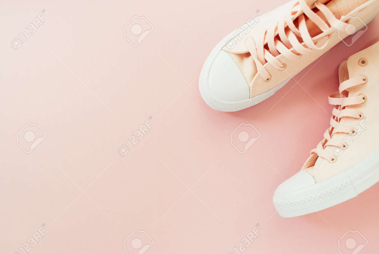 pale pink sneakers