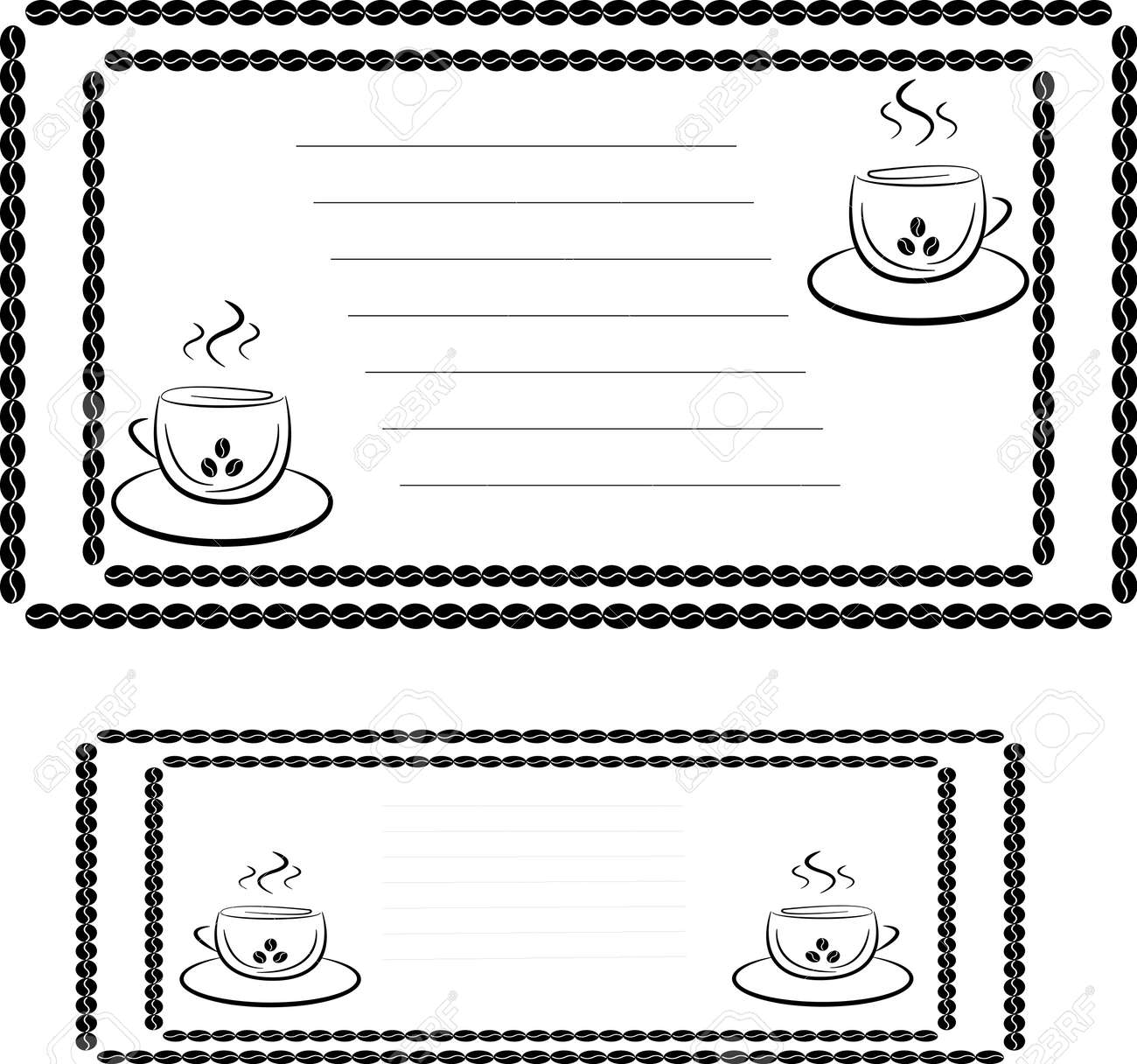 invitation template for a coffee house or cafe two cups and