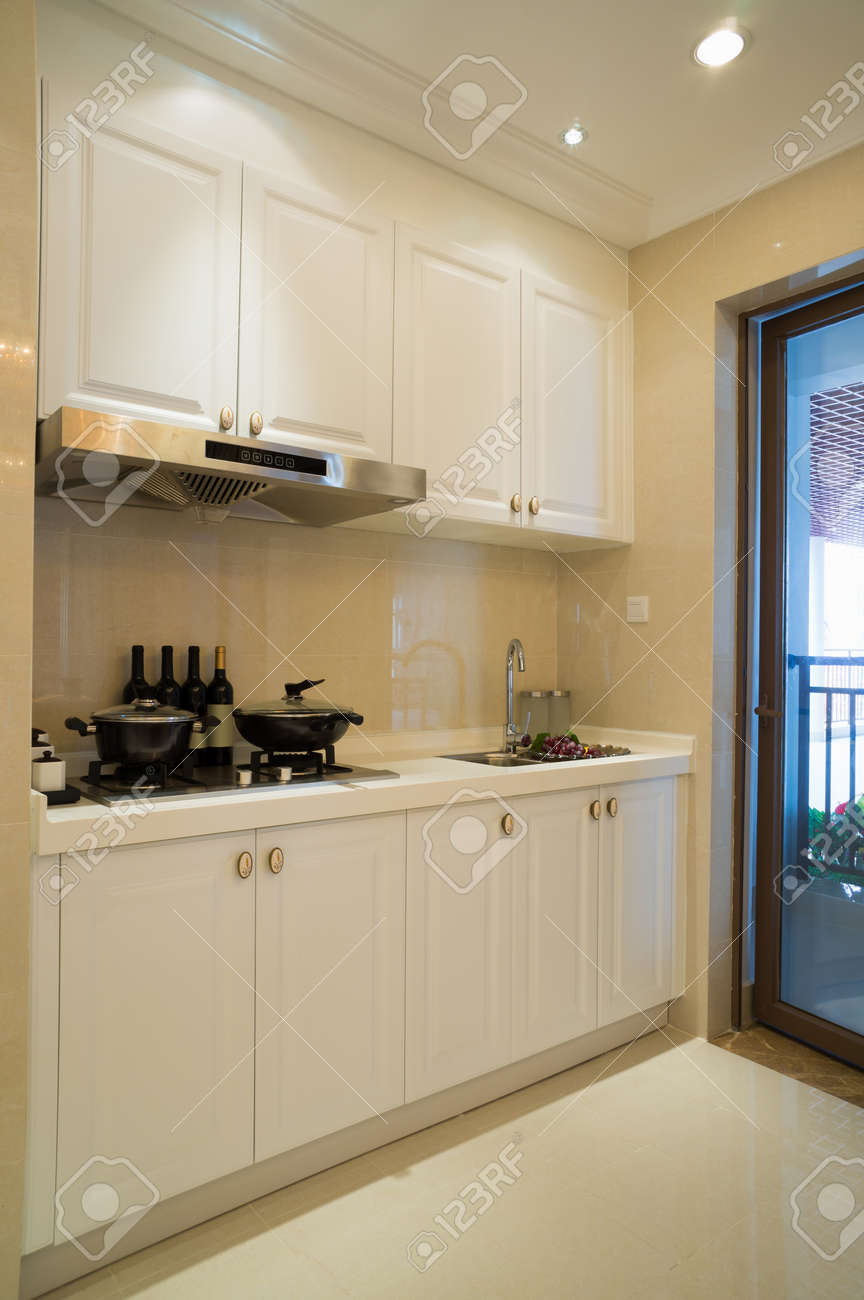 Modern Kitchen With Nice Cabinet Stock Photo Picture And Royalty