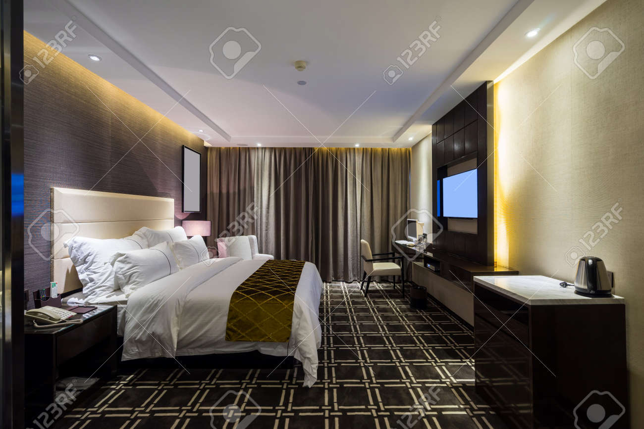 Habitación de hotel de lujo con una bonita decoración Habitación de hotel de lujo con una bonita decoración