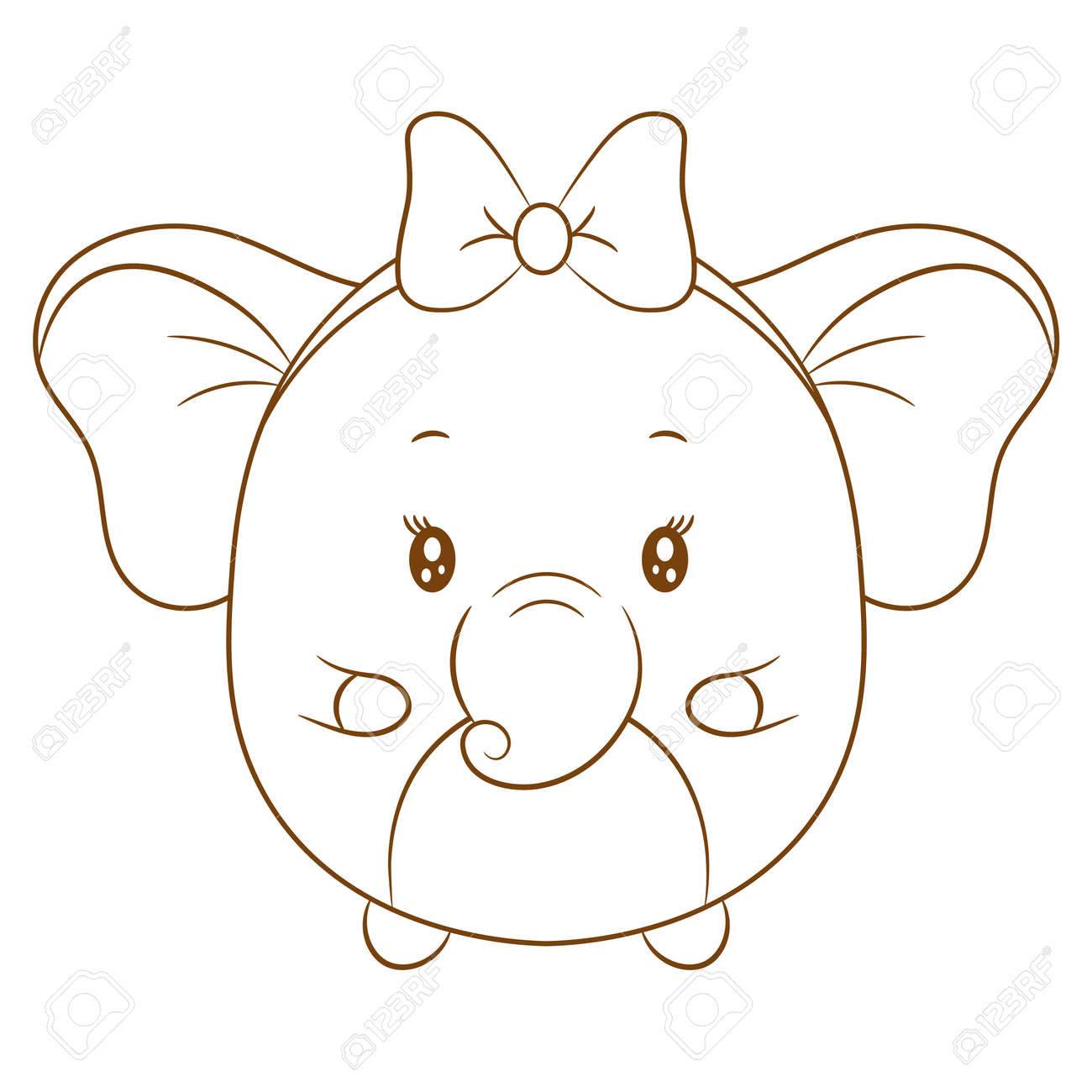 Cute illustration of elephant family on white background. Sketch of elephant  mother with child. Stock Vector | Adobe Stock, image size:1300x1300