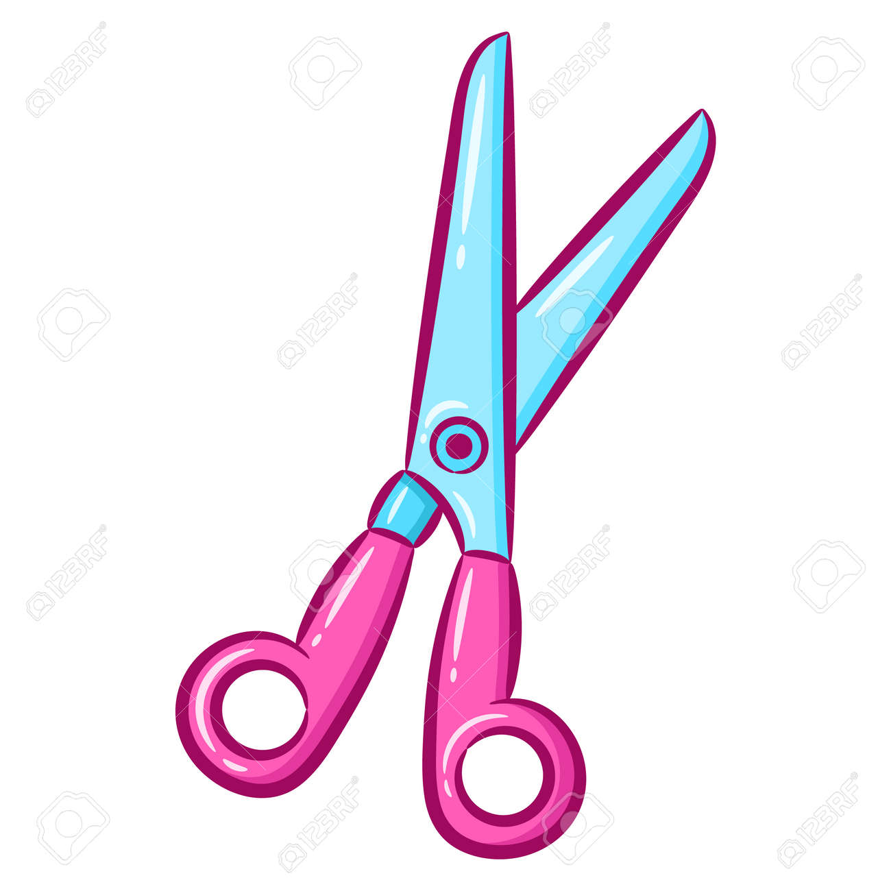 Printable Cute Drawing Scissors For School And Kids Royalty Free SVG,  Cliparts, Vectors, and Stock Illustration. Image 186625519., image size:1300x1300