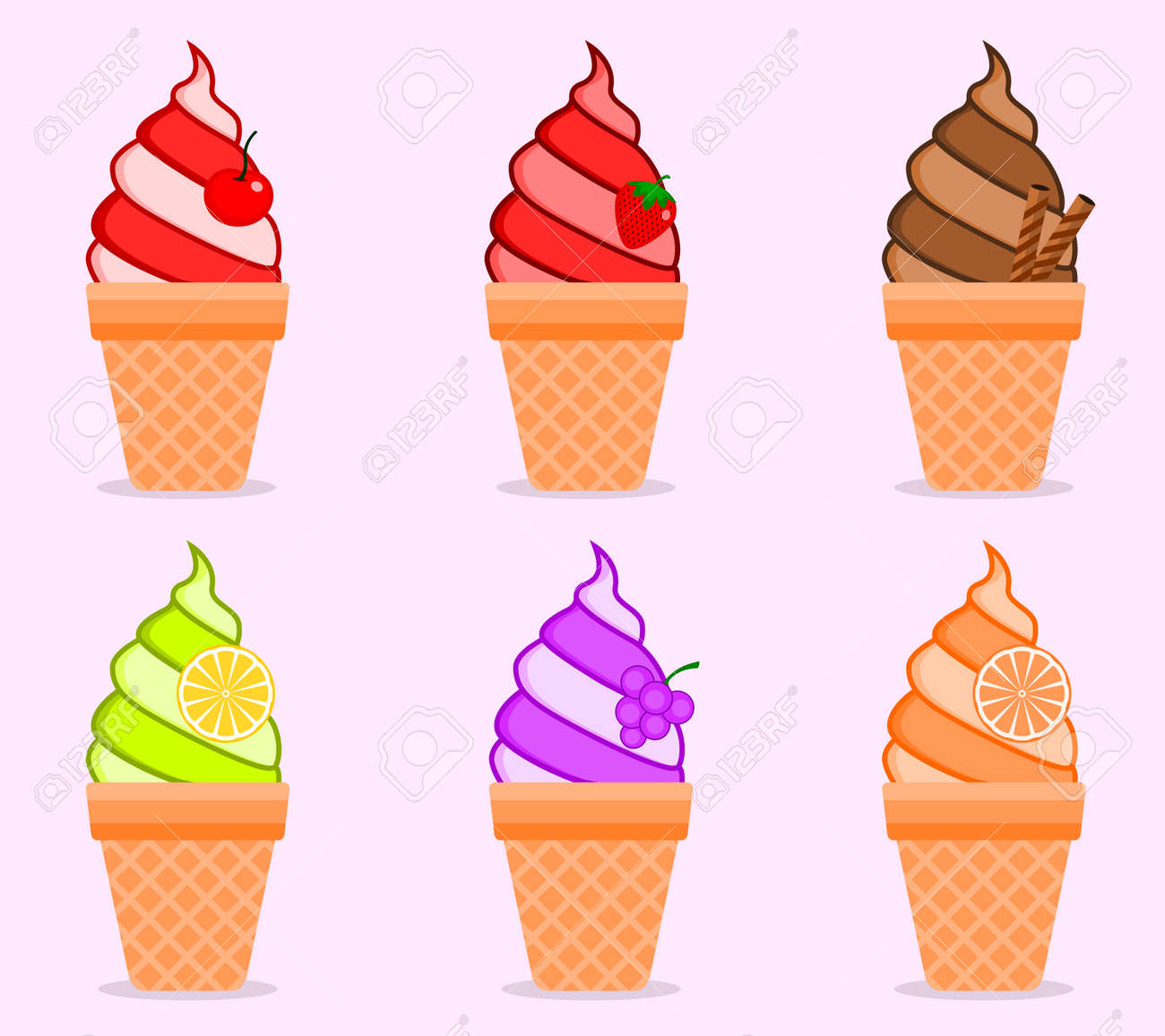 アイス クリーム コレクション イラスト のイラスト素材 ベクタ Image