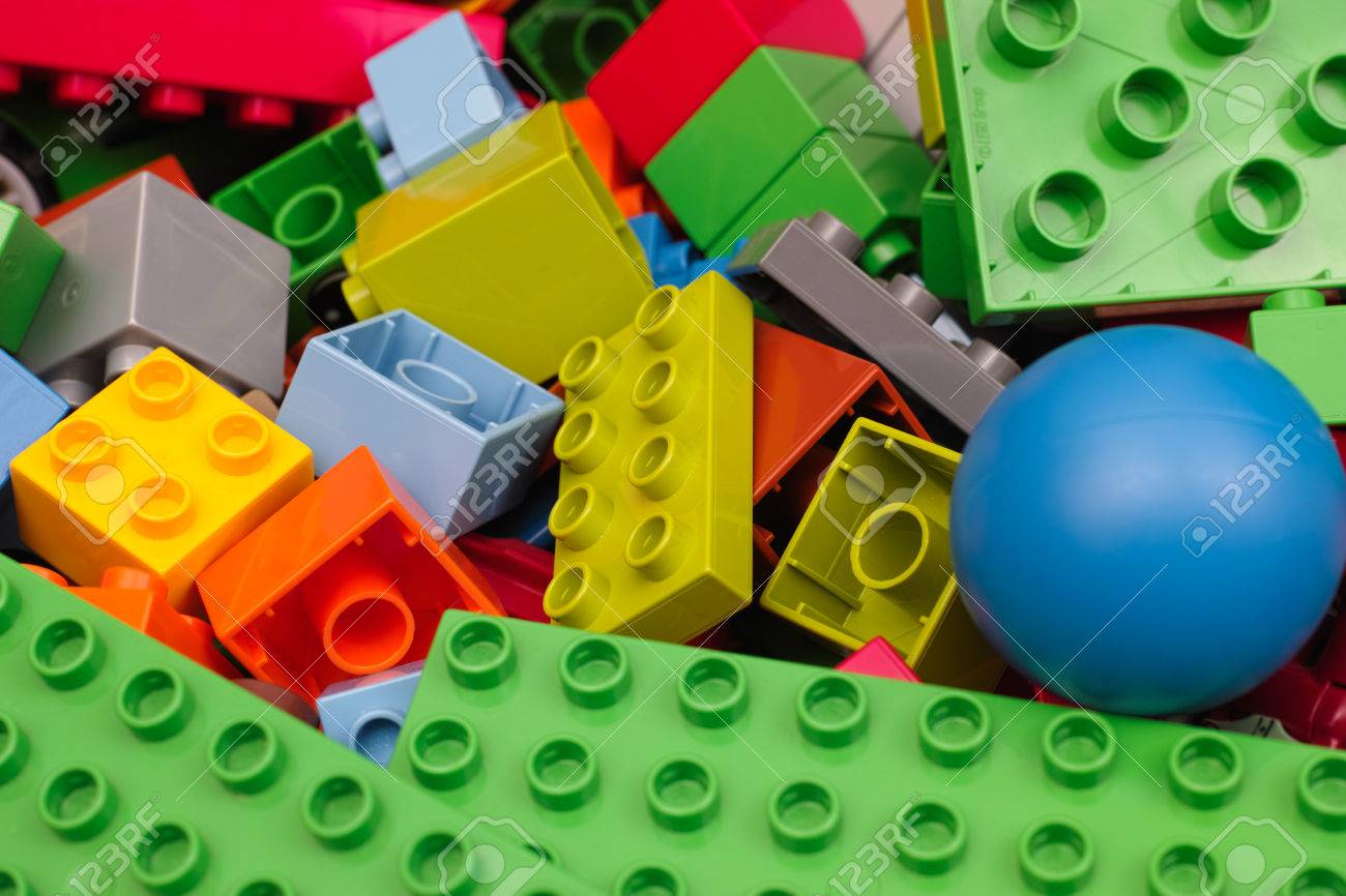 Tambov Russian Federation February 20 2015 Heap Of Lego Duplo