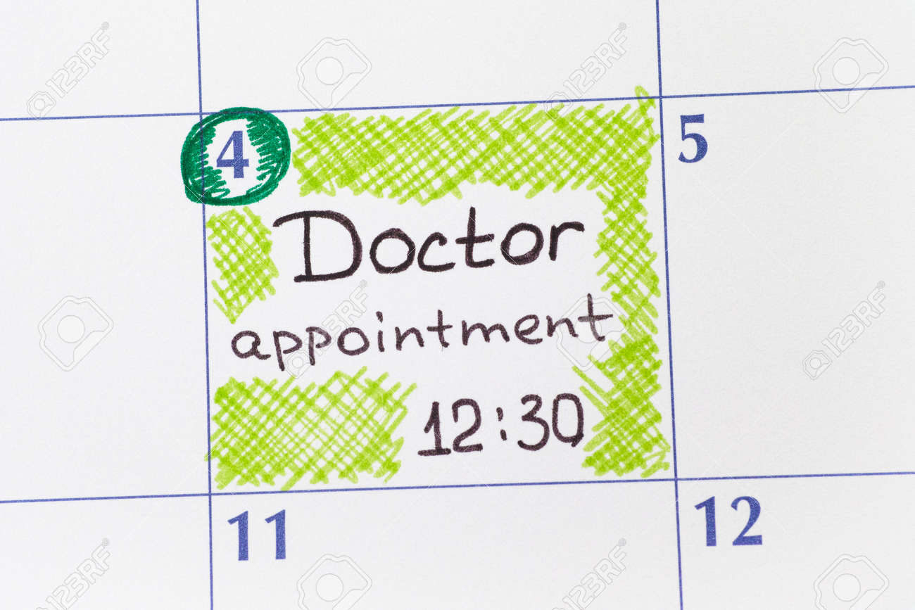 reminder doctor appointment 12 30 in calendar stock photo picture