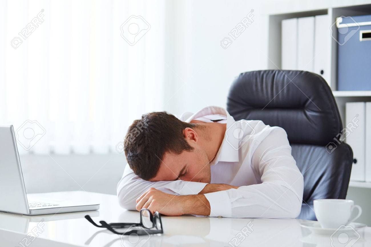 Sleepy At Office Desk Sleepy At Office Desk