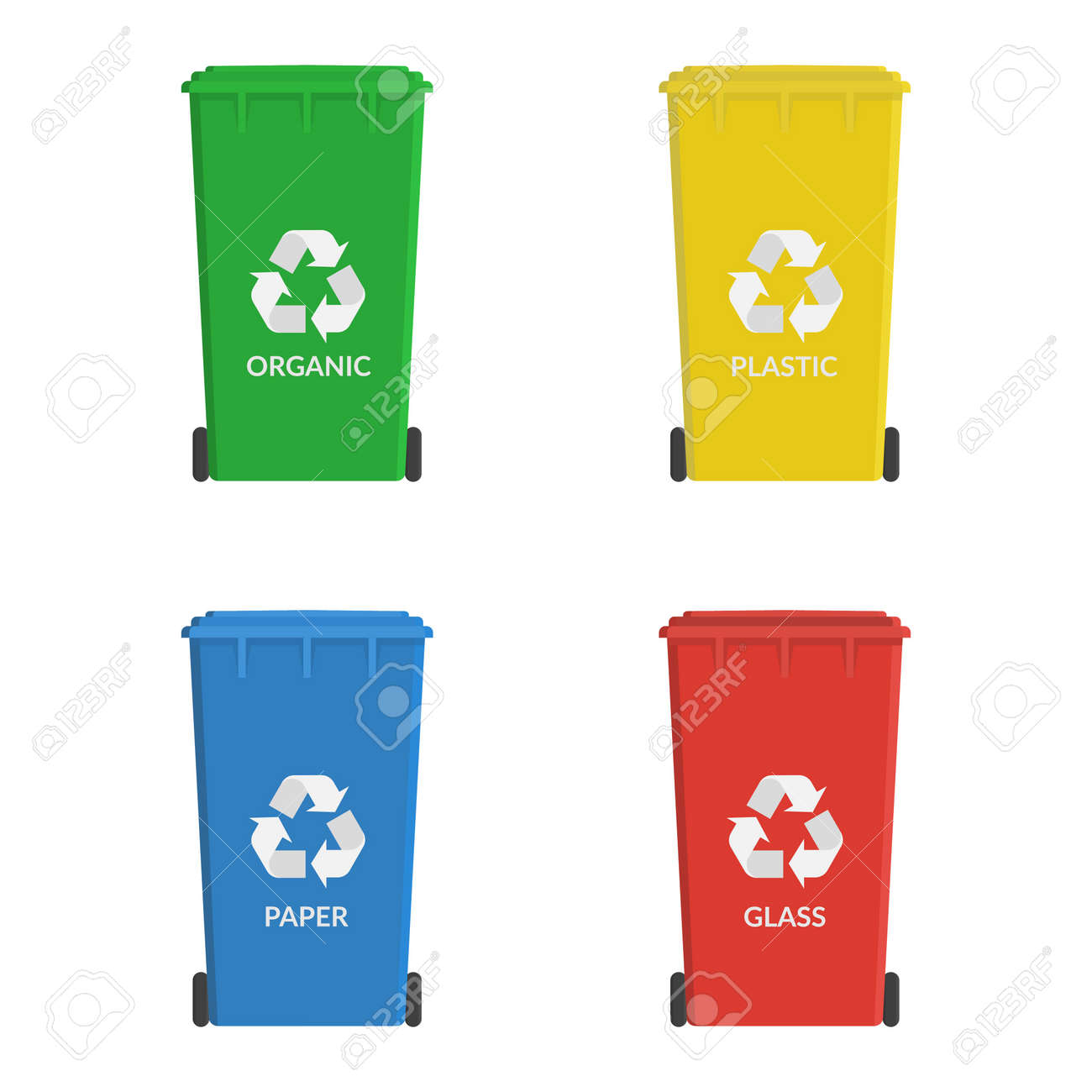 Contenedor Amarillo Color De Los Botes De Basura Para Reciclar Contenedor  Amarillo Residuos Orgnicos Los Colores, image size:1300x1300