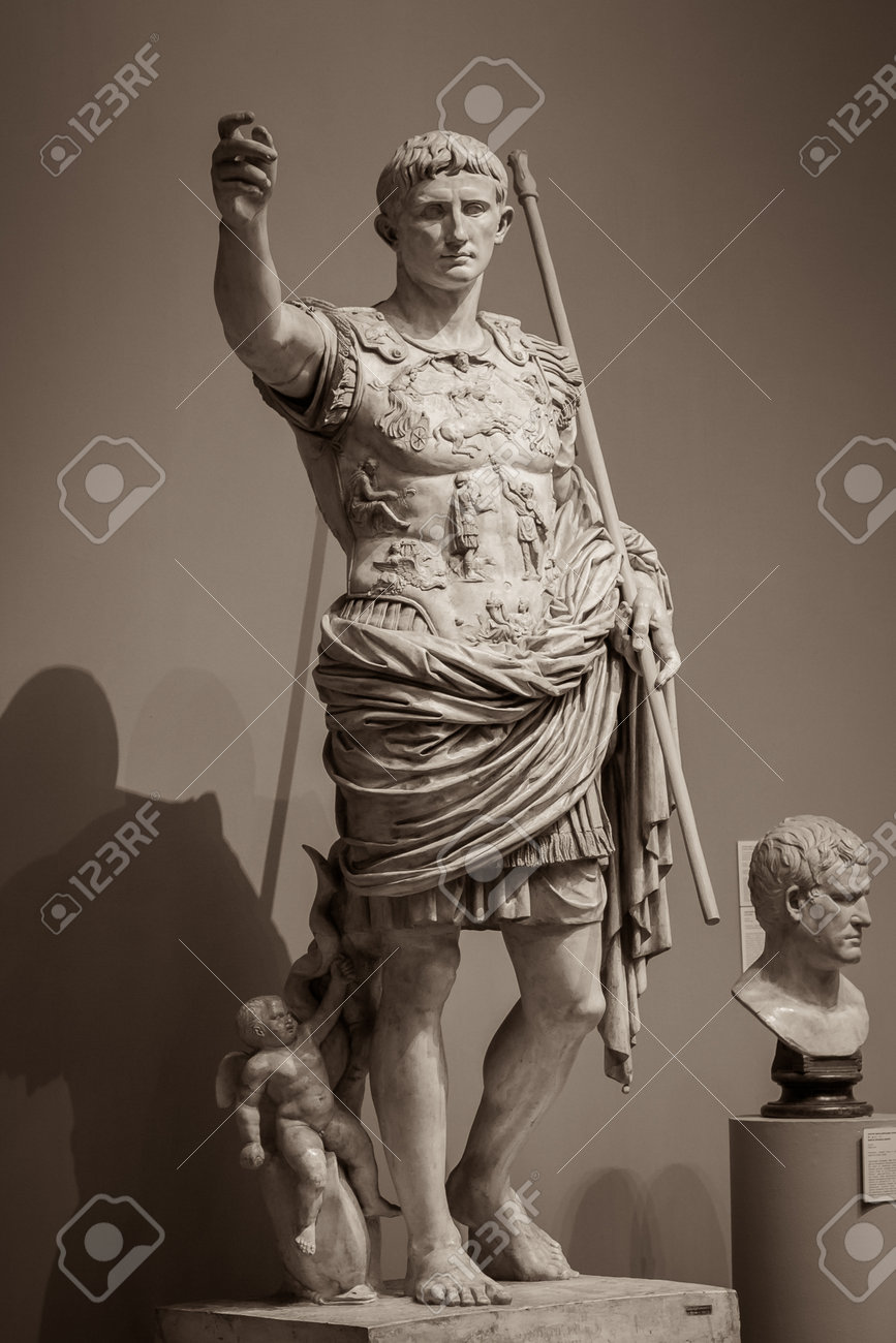 Statue Of Roman Emperor Augustus On The Via Dei Fori Imperiali Stock Photo,  Picture and Royalty Free Image. Image 57078670., image size:867x1300