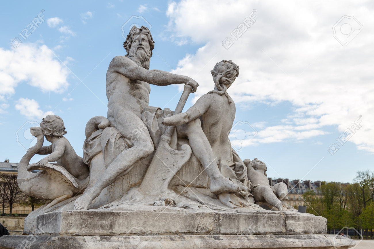 Sculpture in Jardin des Tuileries Tuileries garden - favorite spot for rest of tourists and Parisians. Garden was created by Catherine de Medici in 1564. Paris, France - 167063631 Sculpture in Jardin des Tuileries Tuileries garden - favorite spot for rest of tourists and Parisians. Garden was created by Catherine de Medici in 1564. Paris, France - 167063631