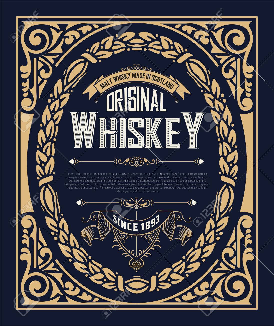 old vintage whiskey label design royalty free cliparts vectors and