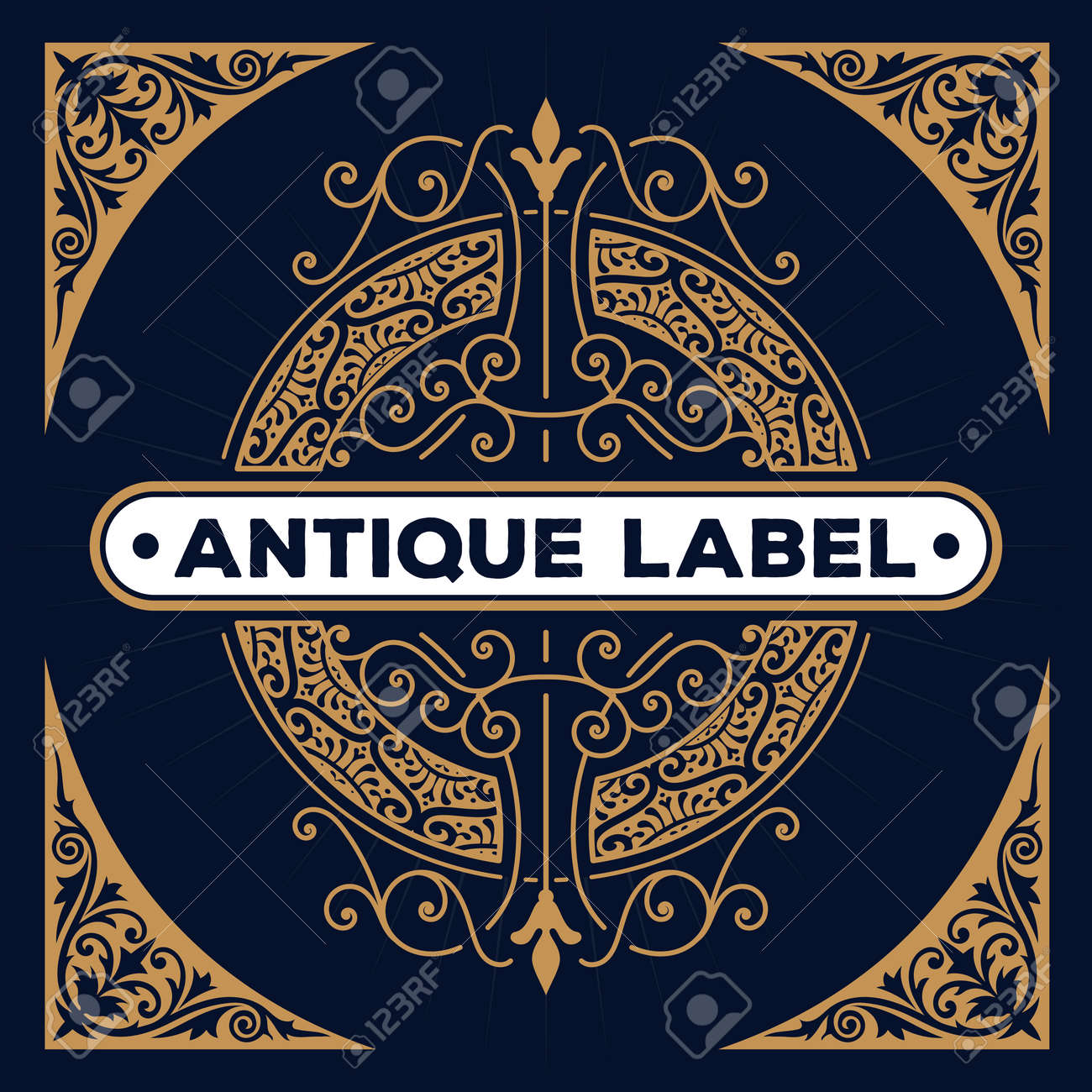 vintage logo templates with flourishes elegant design elements