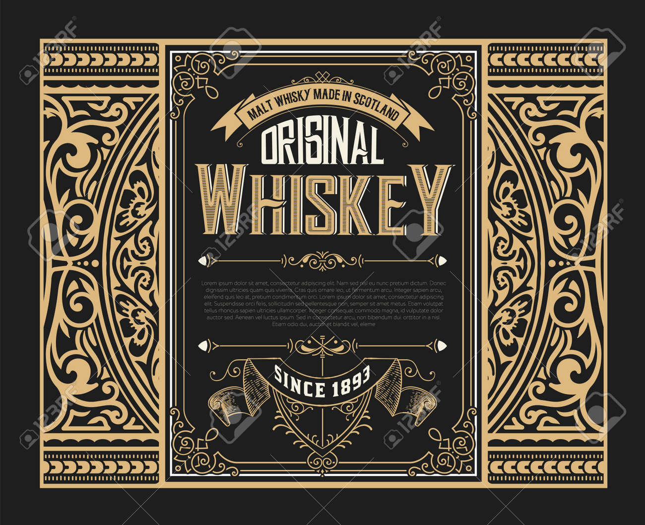 old whiskey label royalty free cliparts vectors and stock