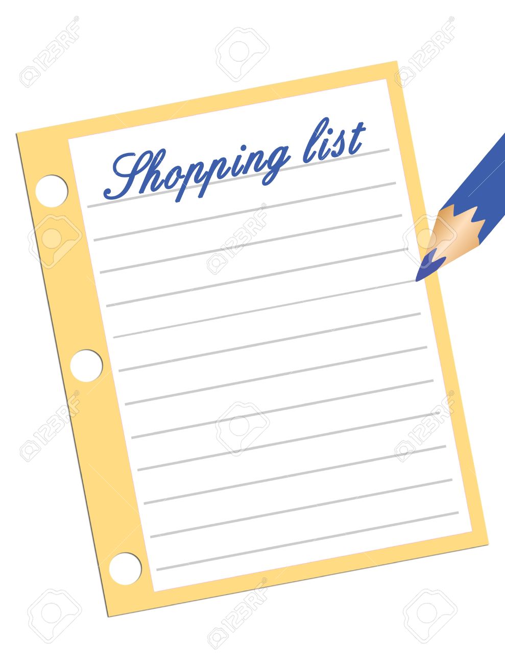 blank shopping list