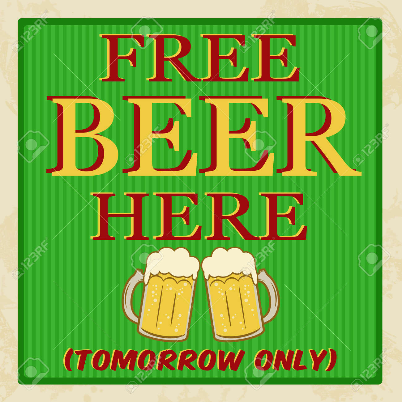 無料のビール明日ポスター ヴィンテージスタイル ベクトル イラスト のイラスト素材 ベクタ Image
