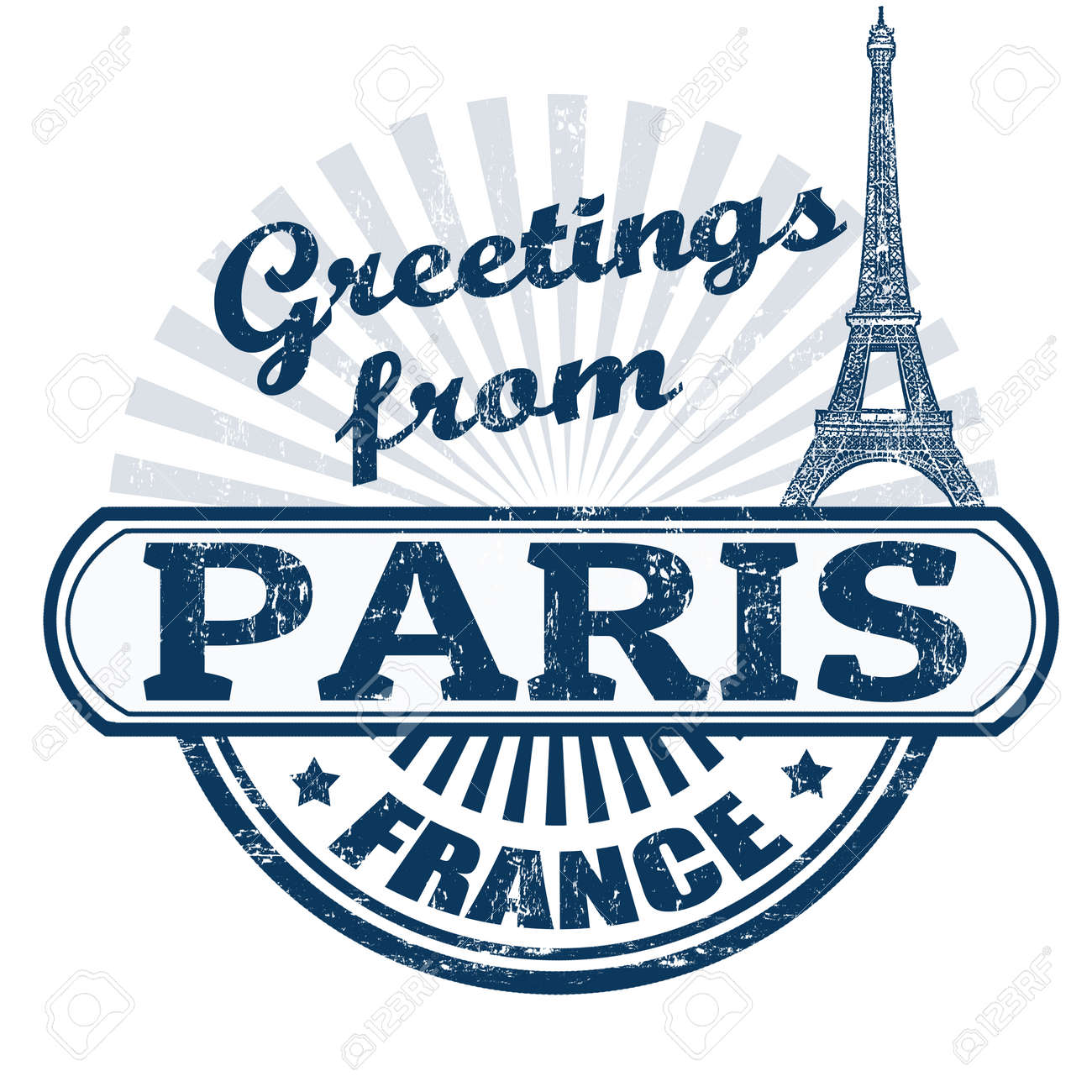 グランジ テキスト ベクトル イラスト パリからのご挨拶とスタンプ のイラスト素材 ベクタ Image