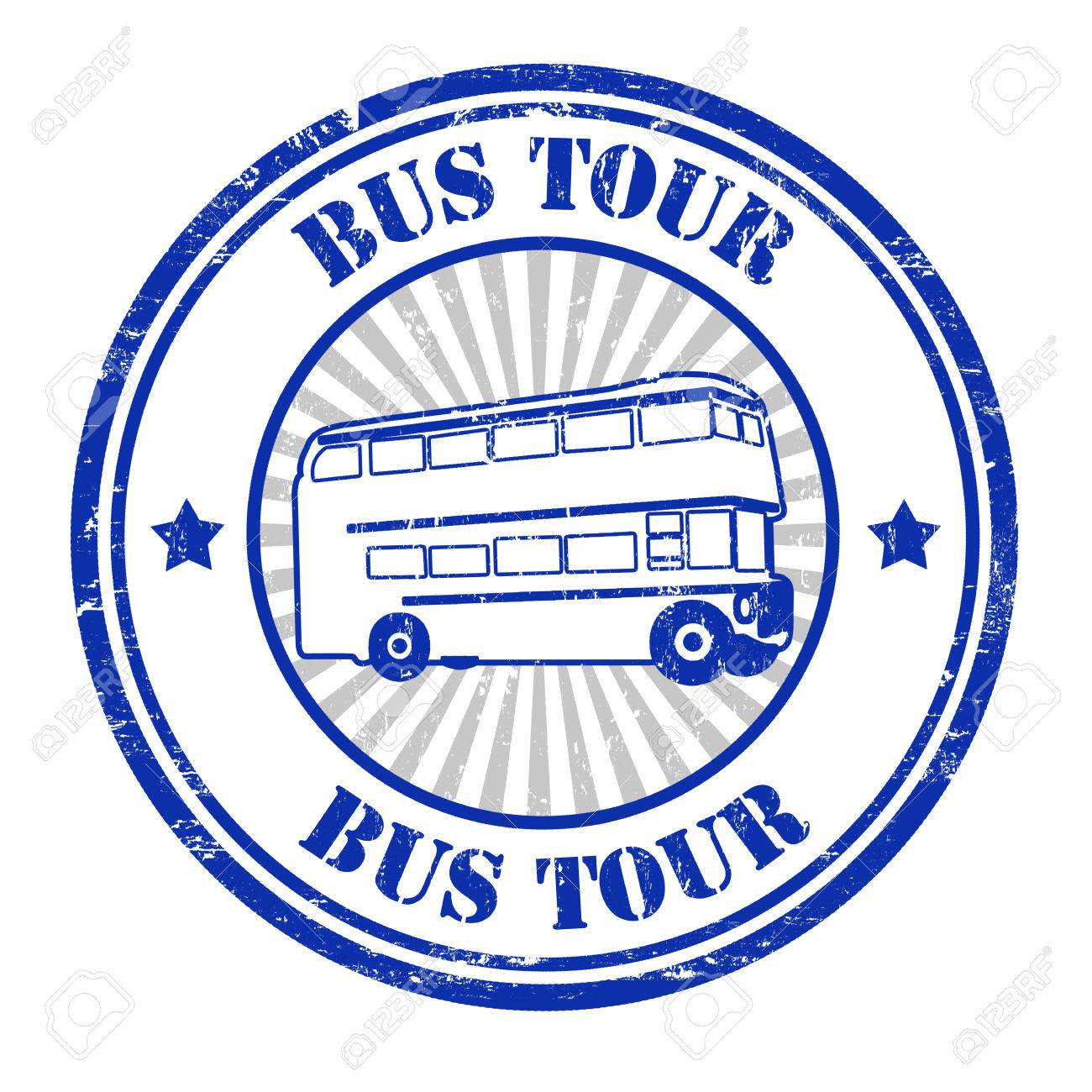 バス ツアー グランジ ゴム印白 ベクトル イラスト のイラスト素材 ベクタ Image